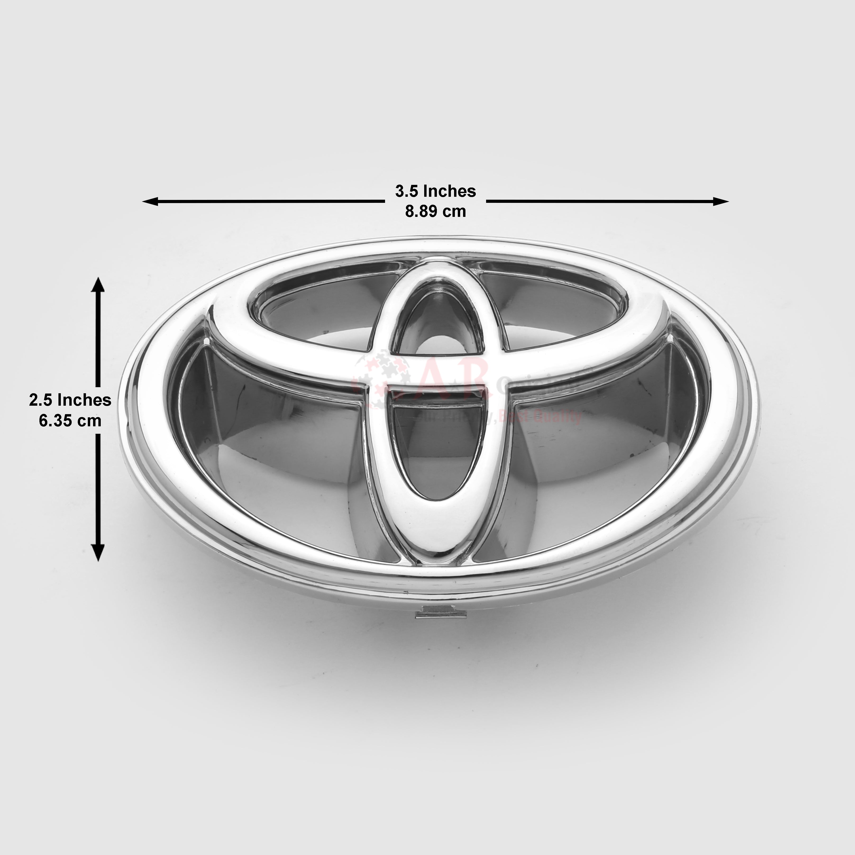 Toyota Logo 2.5x3.5inch-6.5x9cm Indus Grill Big Fitting Chrome LC Badge