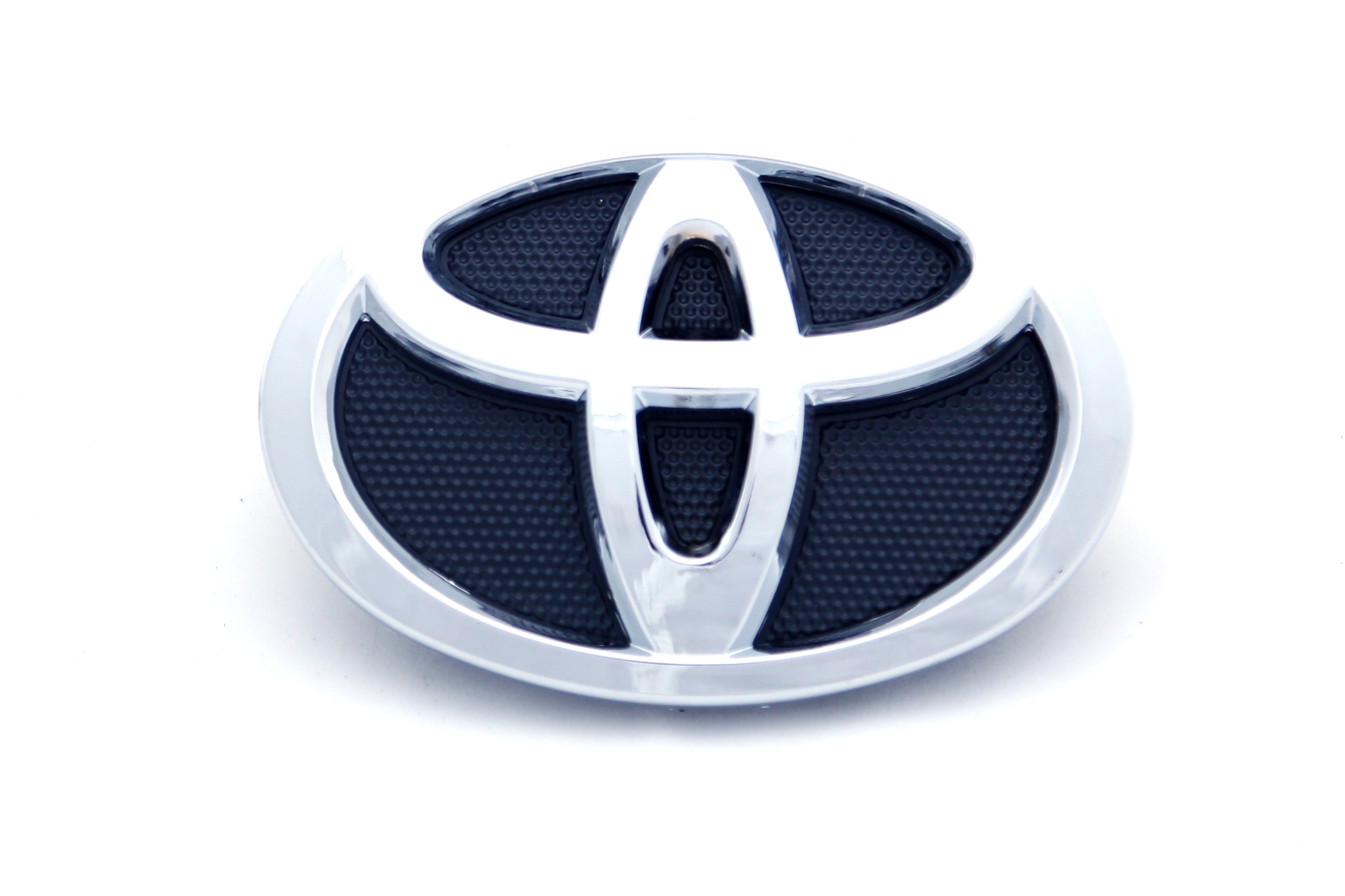 Toyota Logo 3.5x5.5inch-9x14cm Corolla 09-14 Grill Logo Black Base Chrome IP Badge