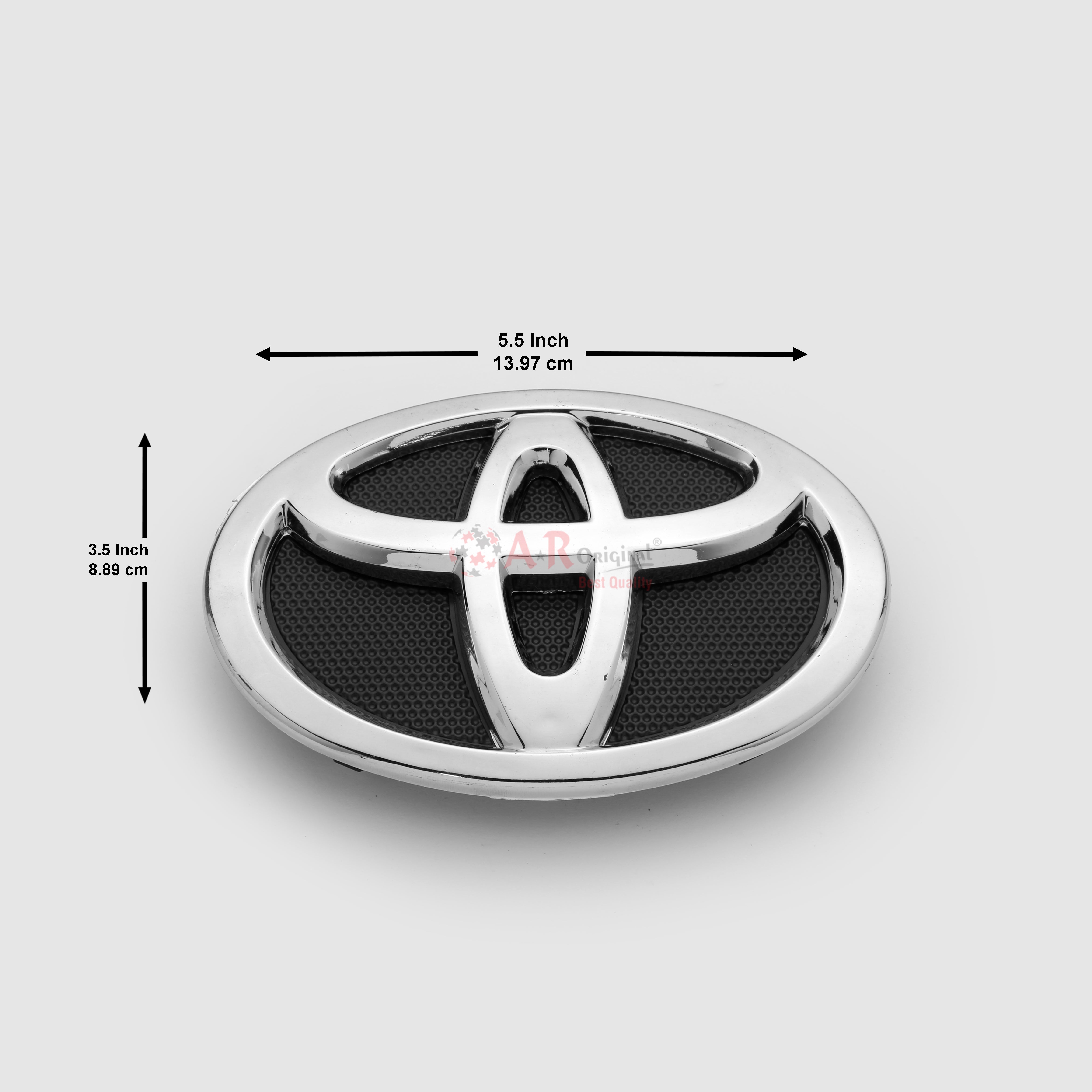 Toyota Logo 3.5x5.5inch-9x14cm Corolla 09-14 Grill Logo Black Base Chrome IP Badge