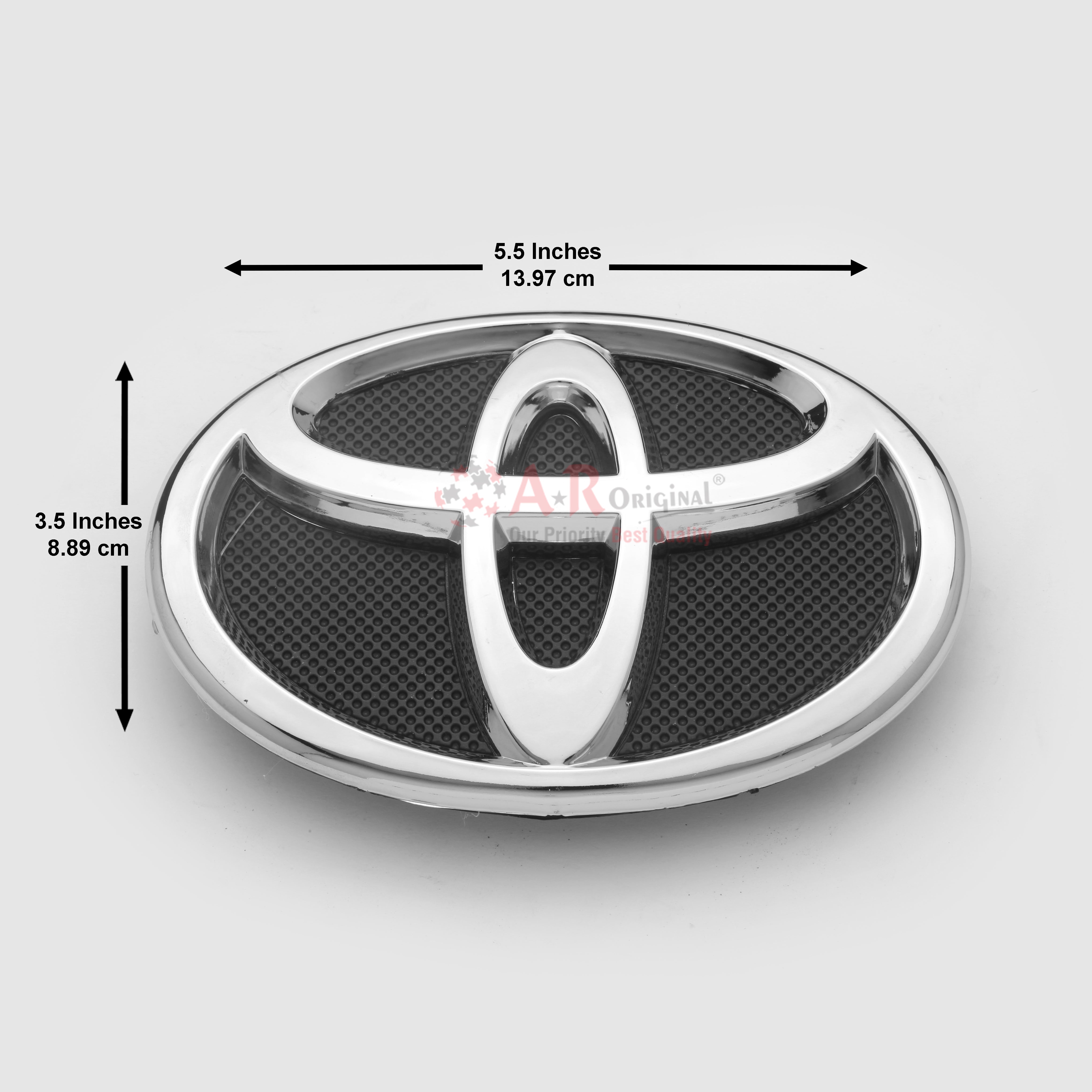 Toyota Logo 3.5x5.5inch-9x14cm Corolla 09-14 Grill Logo Black Base Chrome LC Badge