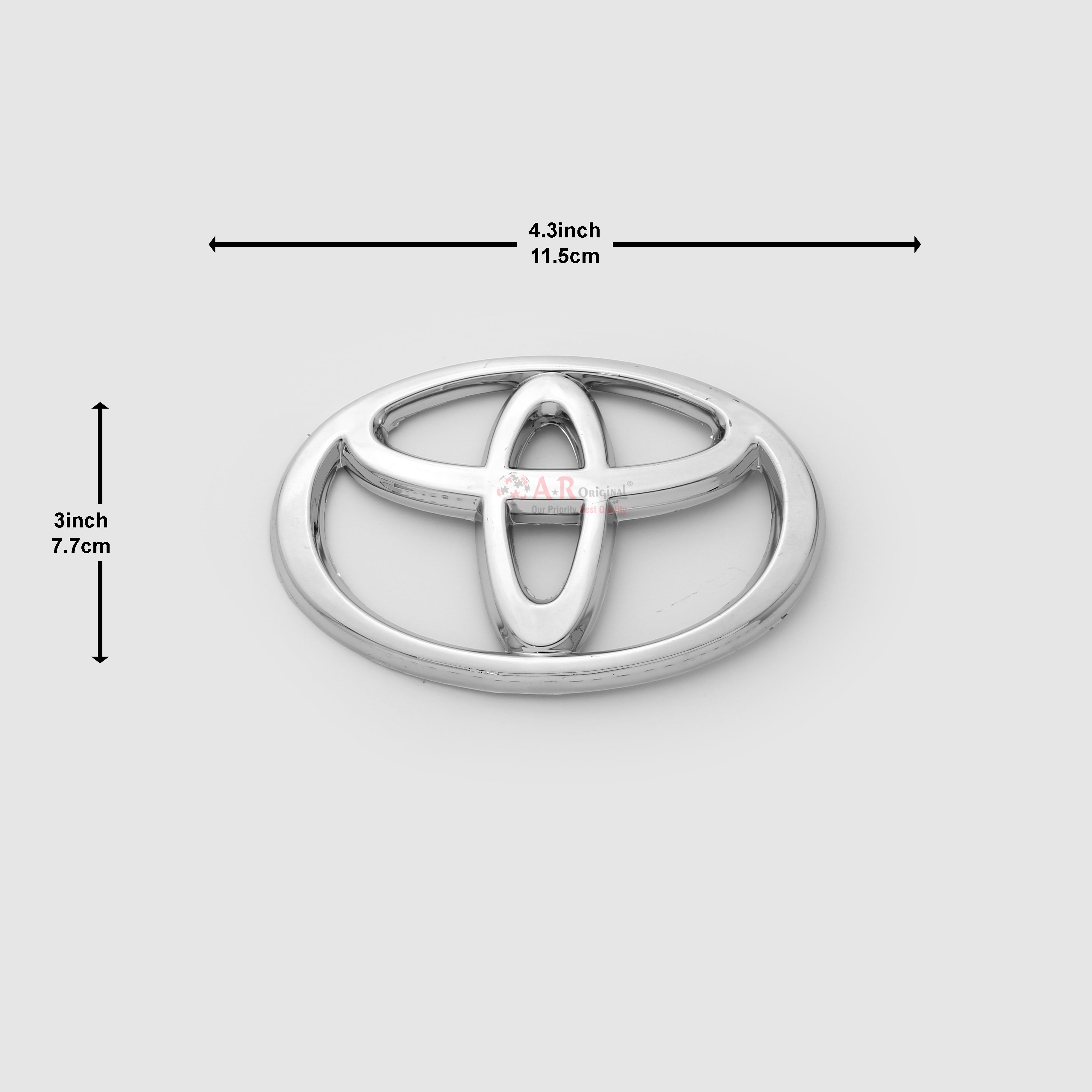 Toyota Logo 3x4.5inch-8x11.5cm Vitz Rear Chrome IP Badge