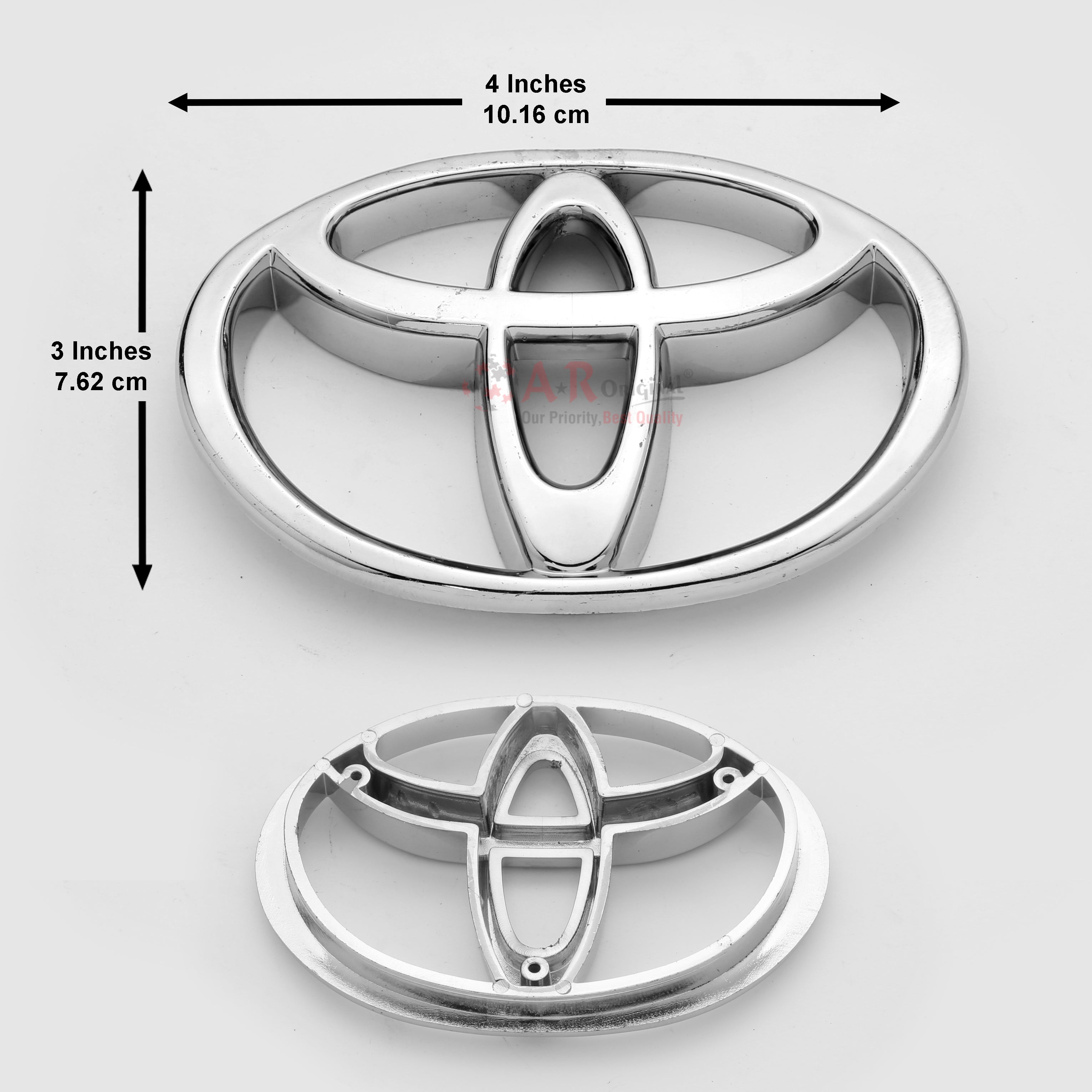 Toyota Logo 3x4inch-7.5x11cm Hilux Grill 2000 Chrome LC Badge