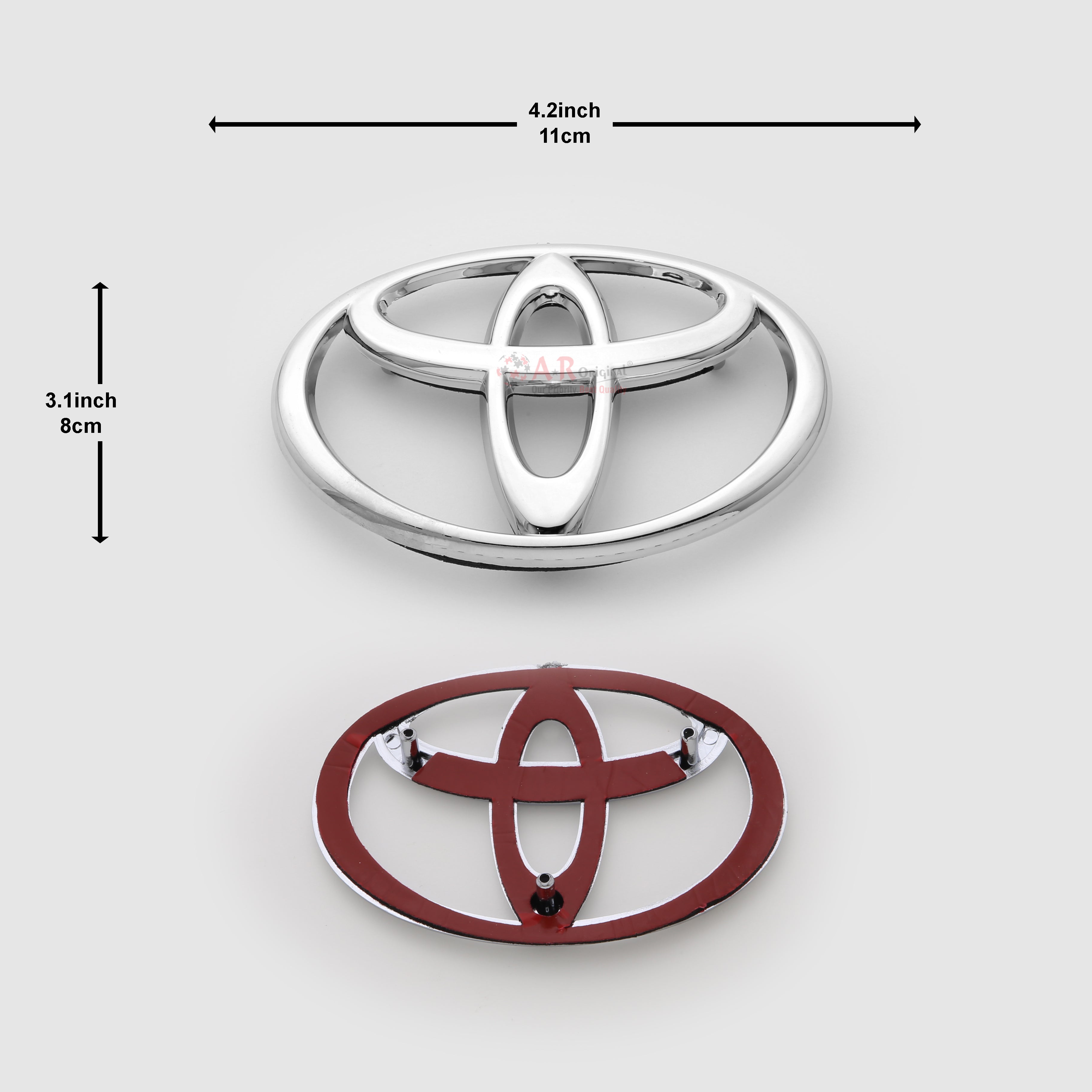Toyota Logo 3x4inch-8x11cm Chrome IP Badge