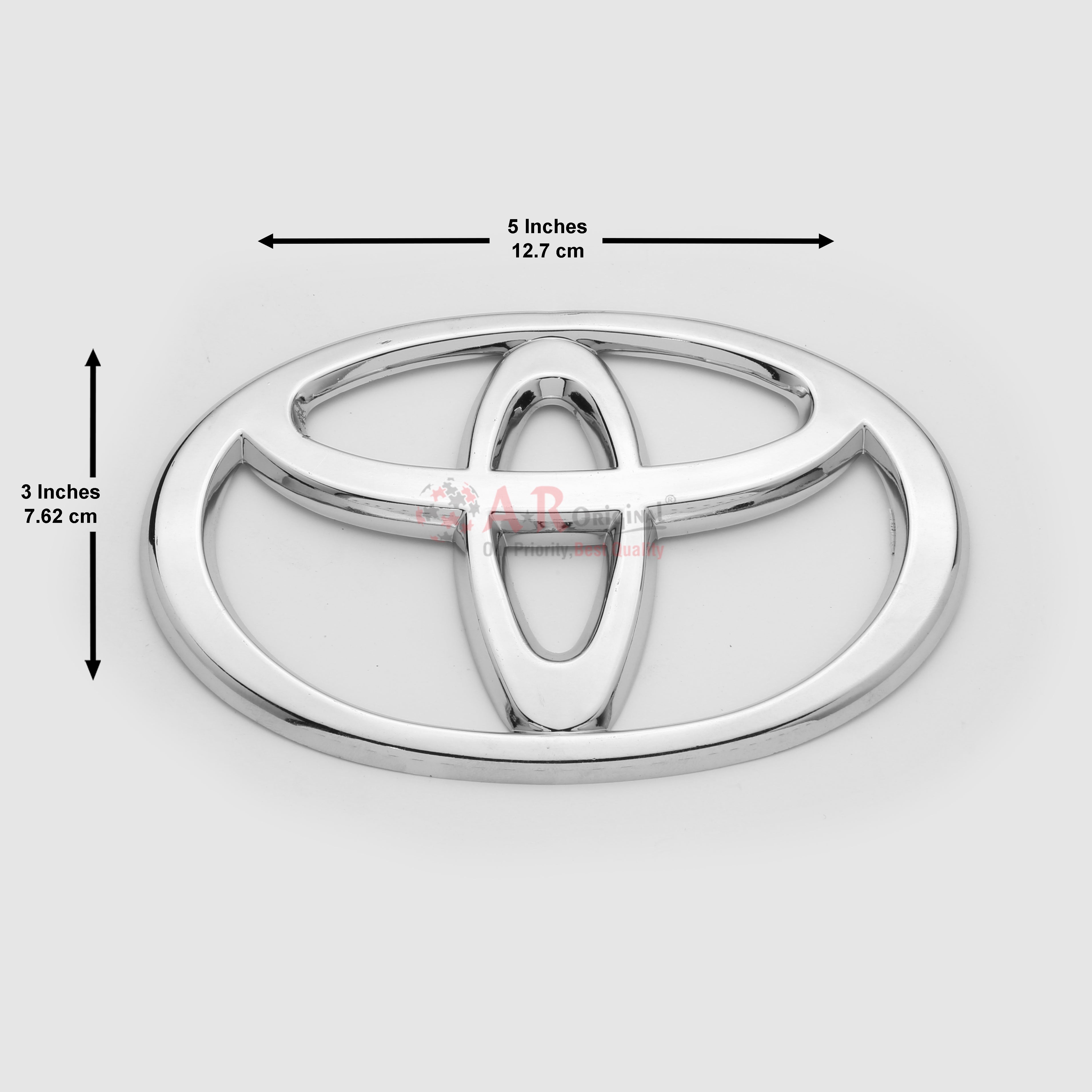 Toyota Logo 3x5inch-7.5x13cm Hiace Chrome LC Badge