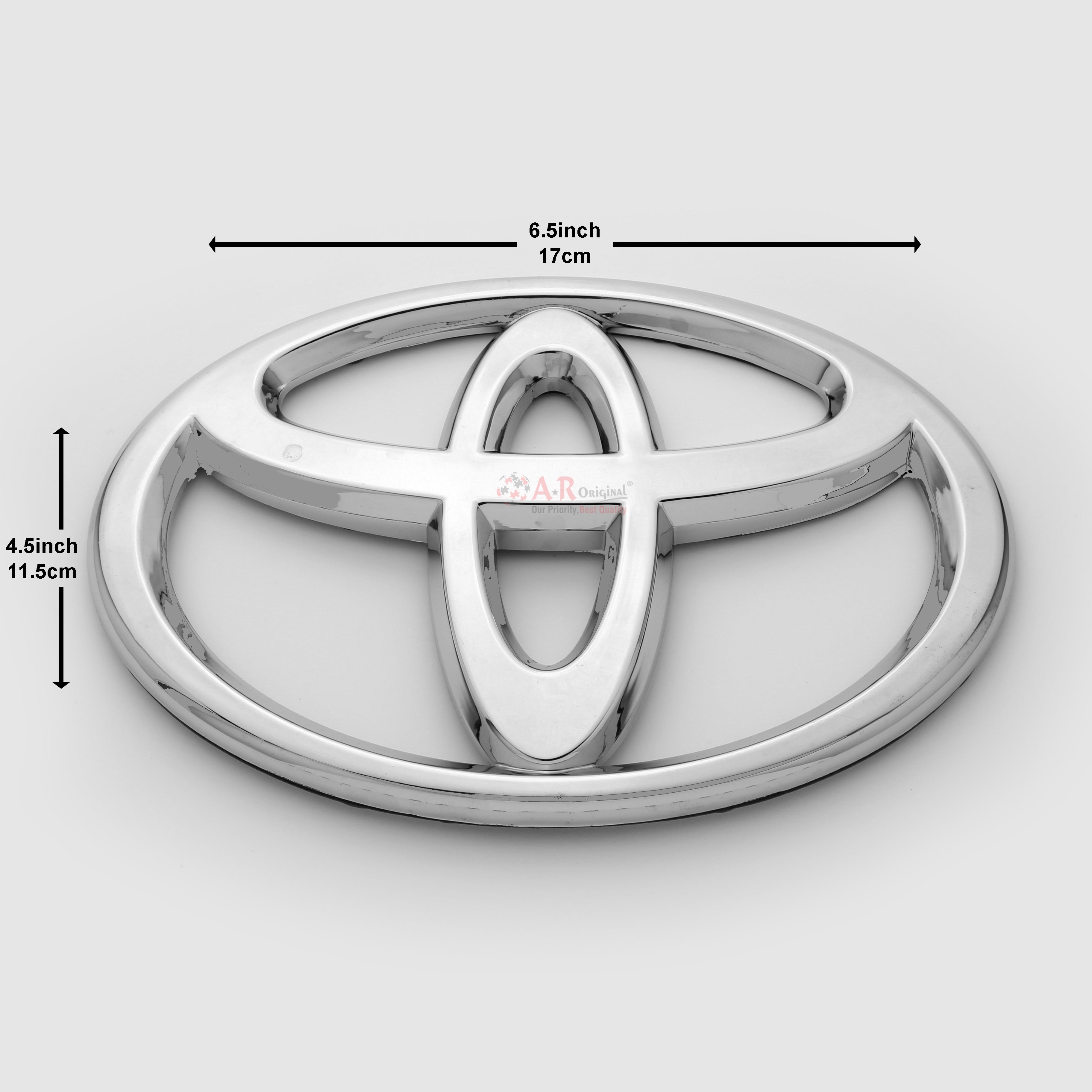 Toyota Logo 4.5x6.5inch-17cm-11x17cm Prado Front Grill Chrome IP Badge