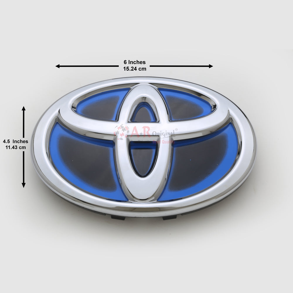 Toyota Logo 4.5x6inch-12x16cm Prius Grill Black Base Chrome IP Badge