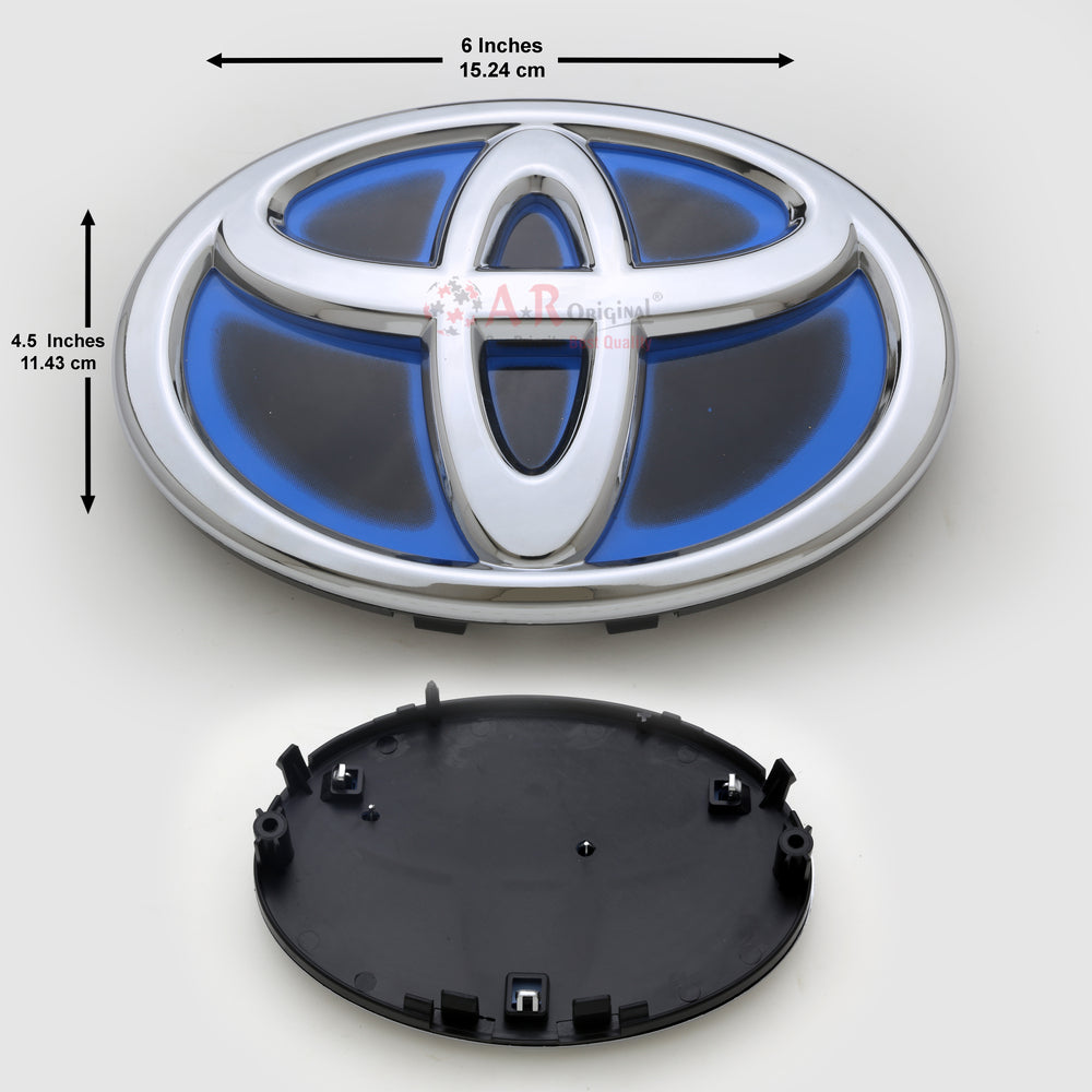 Toyota Logo 4.5x6inch-12x16cm Prius Grill Black Base Chrome IP Badge