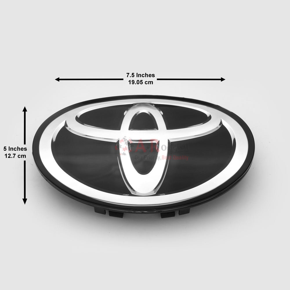 Toyota Logo 5x7.5inch-13x19cm Grill Fortuner-Revo  Glass Black Chrome IP Badge
