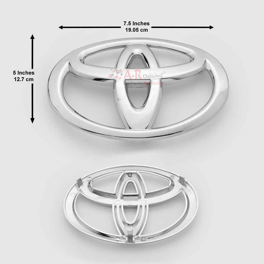 Toyota Logo 5x7.5inch-13x19cm Revo Front Grill Chrome LC Badge