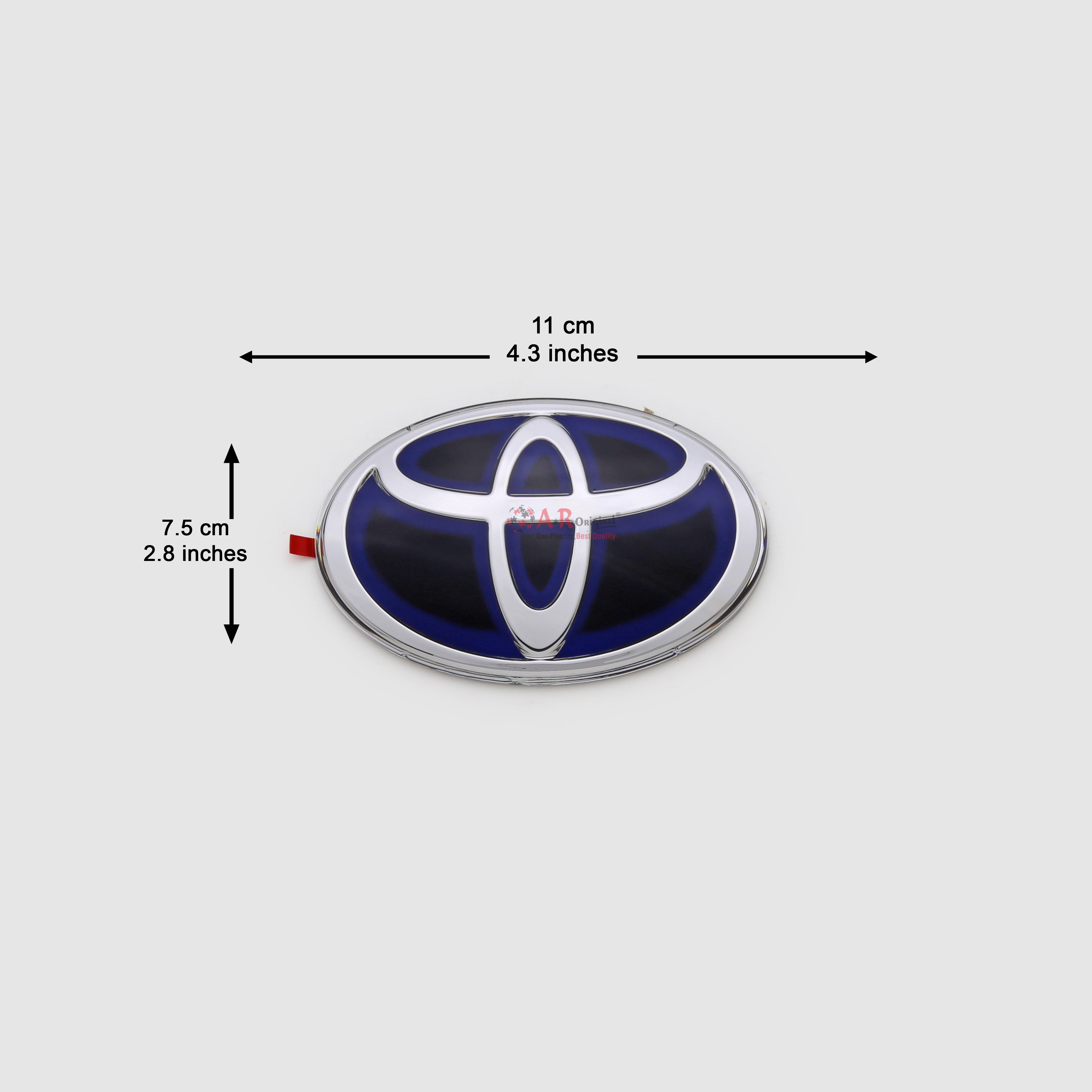 Toyota Logo 7.5x11cm Mugen Style Blue Silver Glass IP Badge