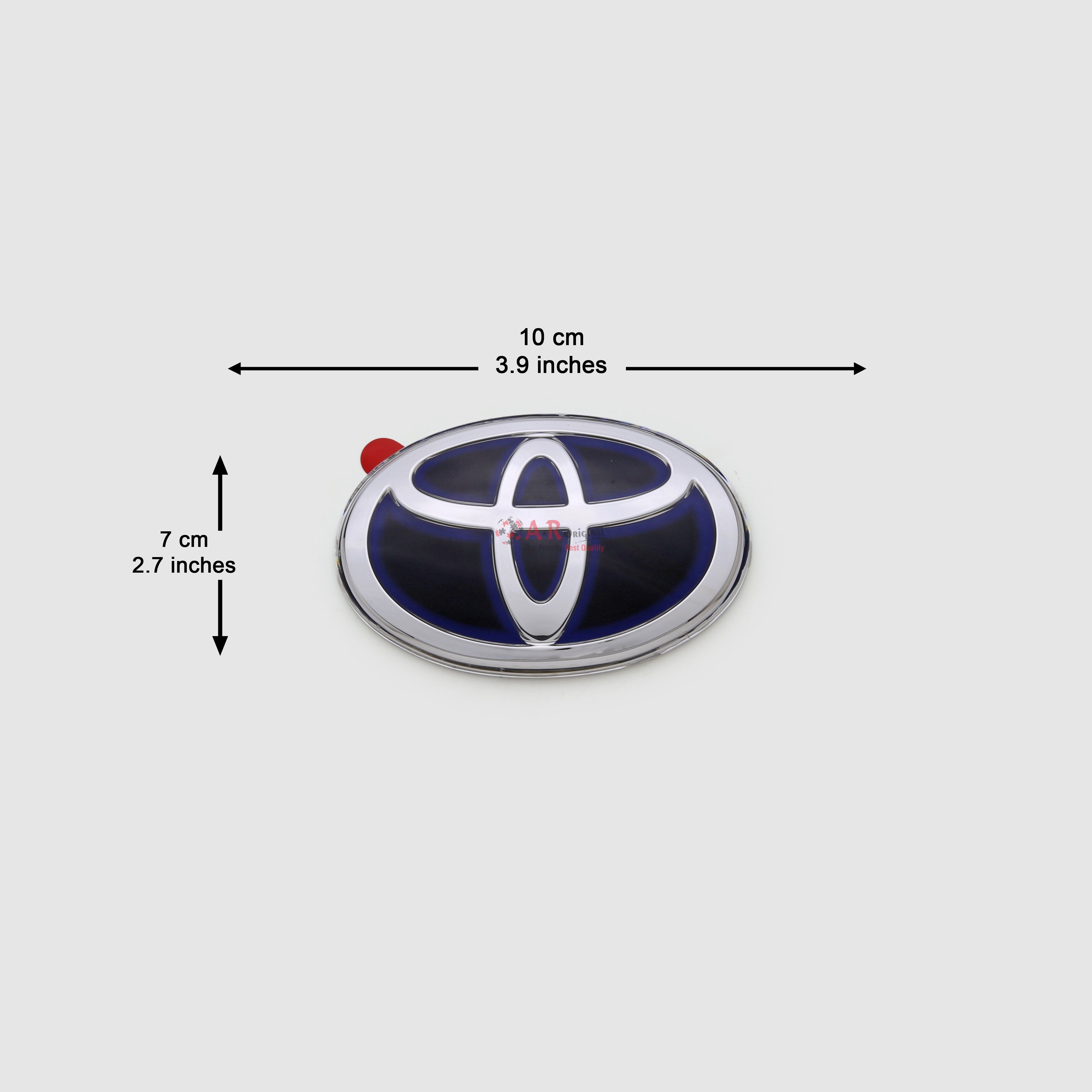 Toyota Logo 7x10cm Mugen Style Blue Silver Glass IP Badge