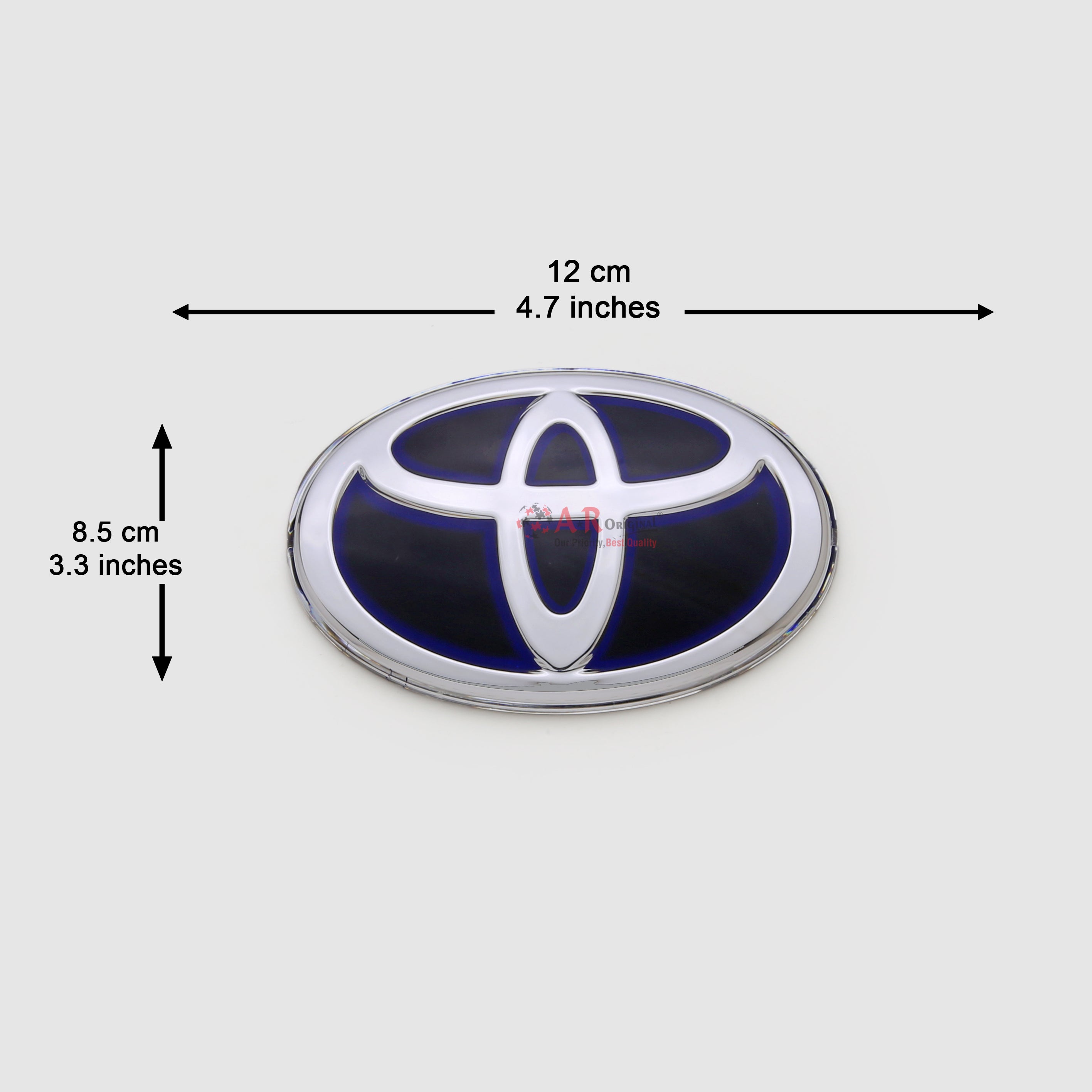 Toyota Logo 8.5x12cm Mugen Style Blue Silver Glass IP Badge