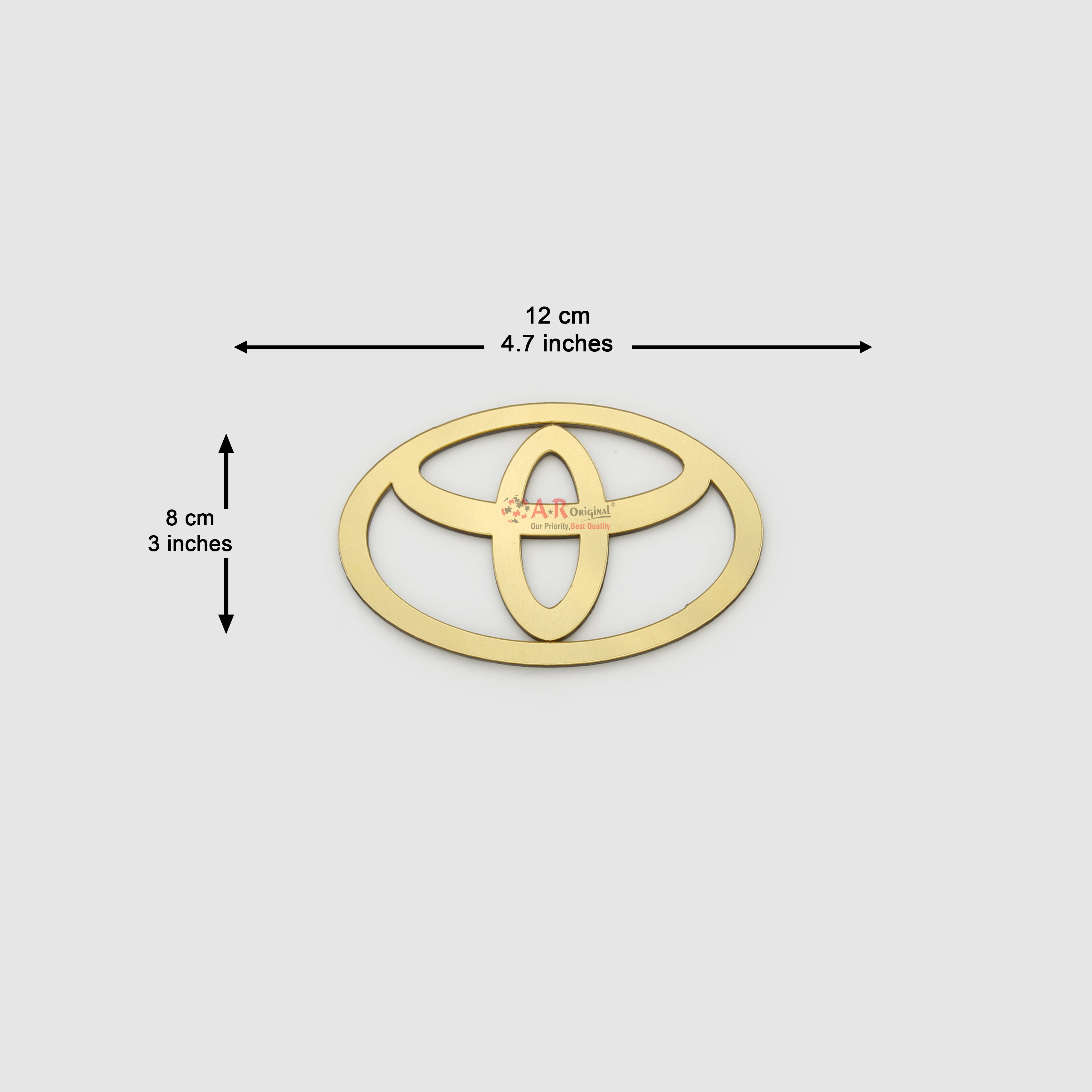 Toyota Logo 8x12cm 2009-14 Corolla Rear LC Golden Acrylic Badge
