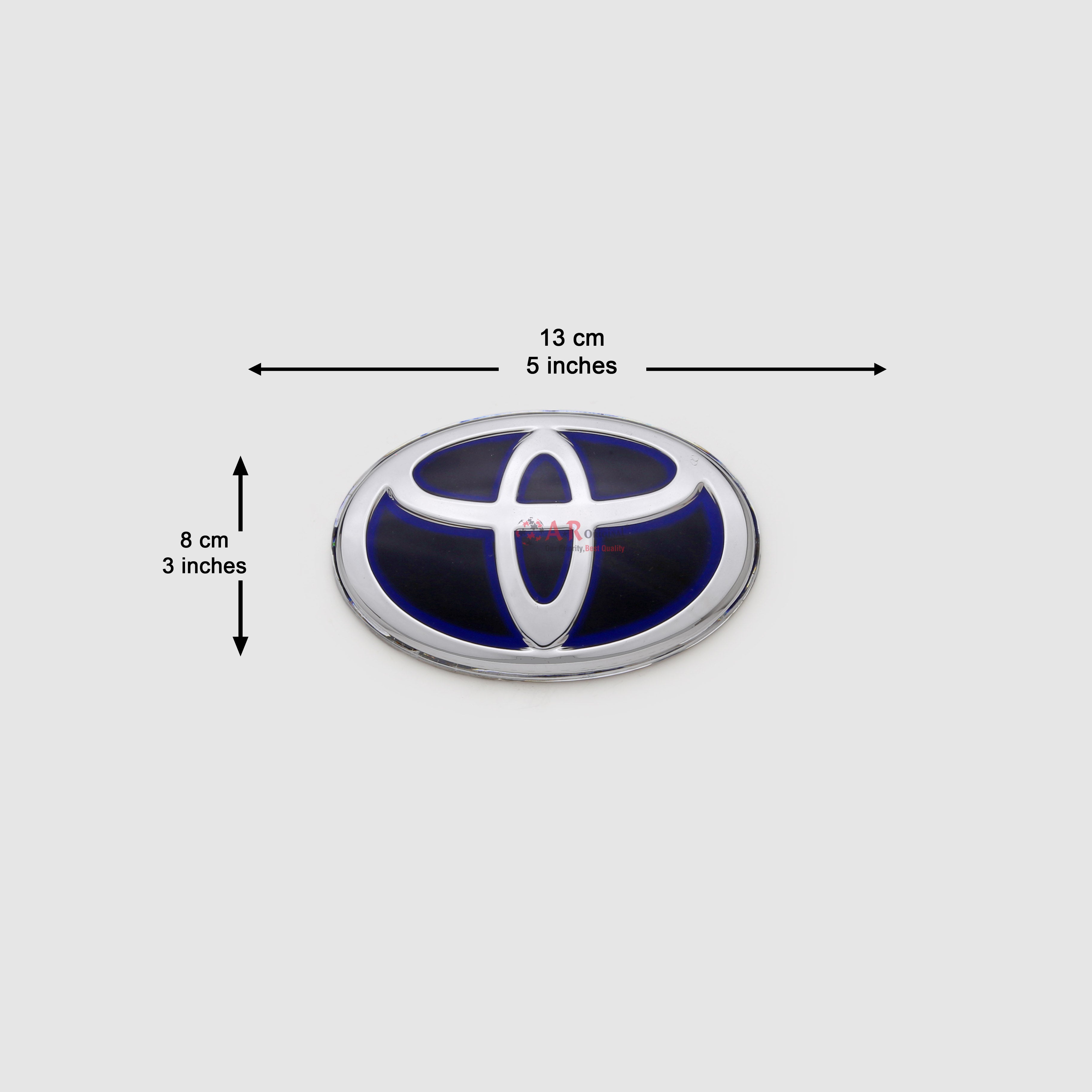 Toyota Logo 8x13cm Mugen Style Blue Silver Glass IP Badge