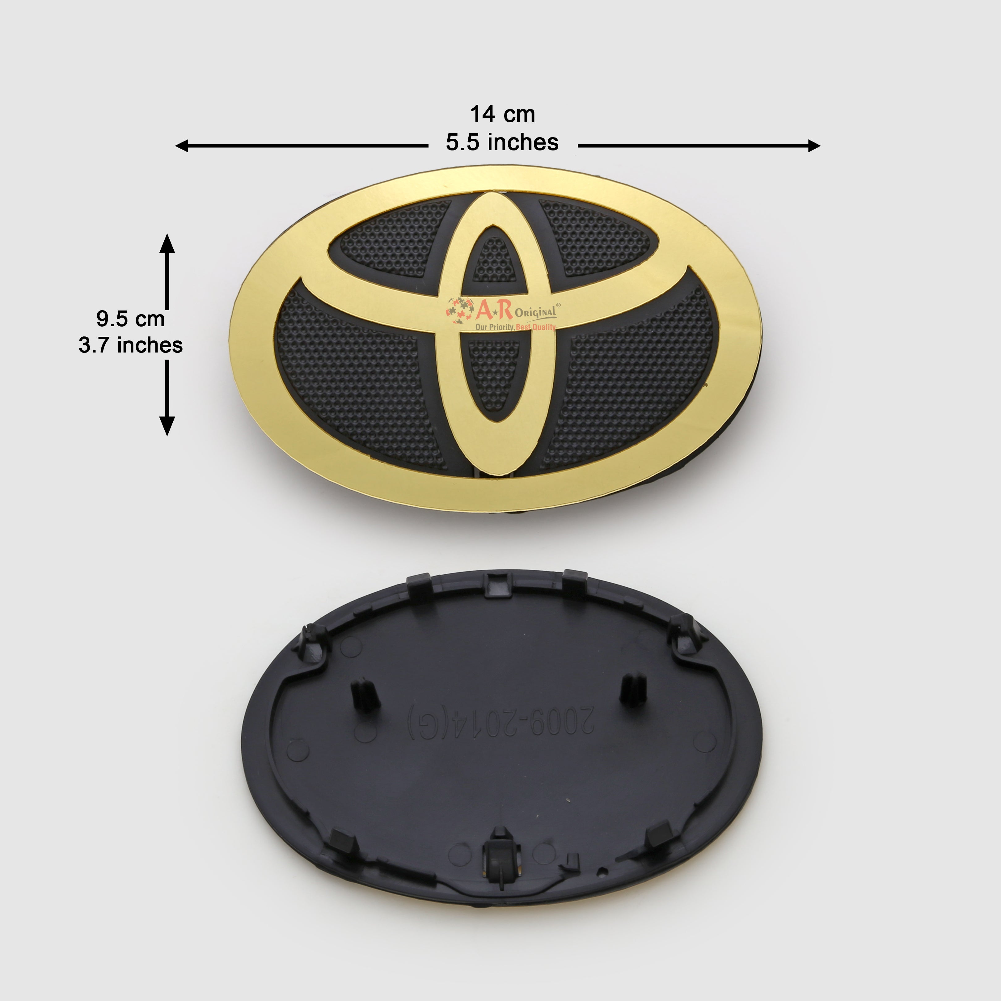 Toyota Logo 9.5 x14cm 2009-14 Corolla Front Grill LC Golden Acrylic Badge