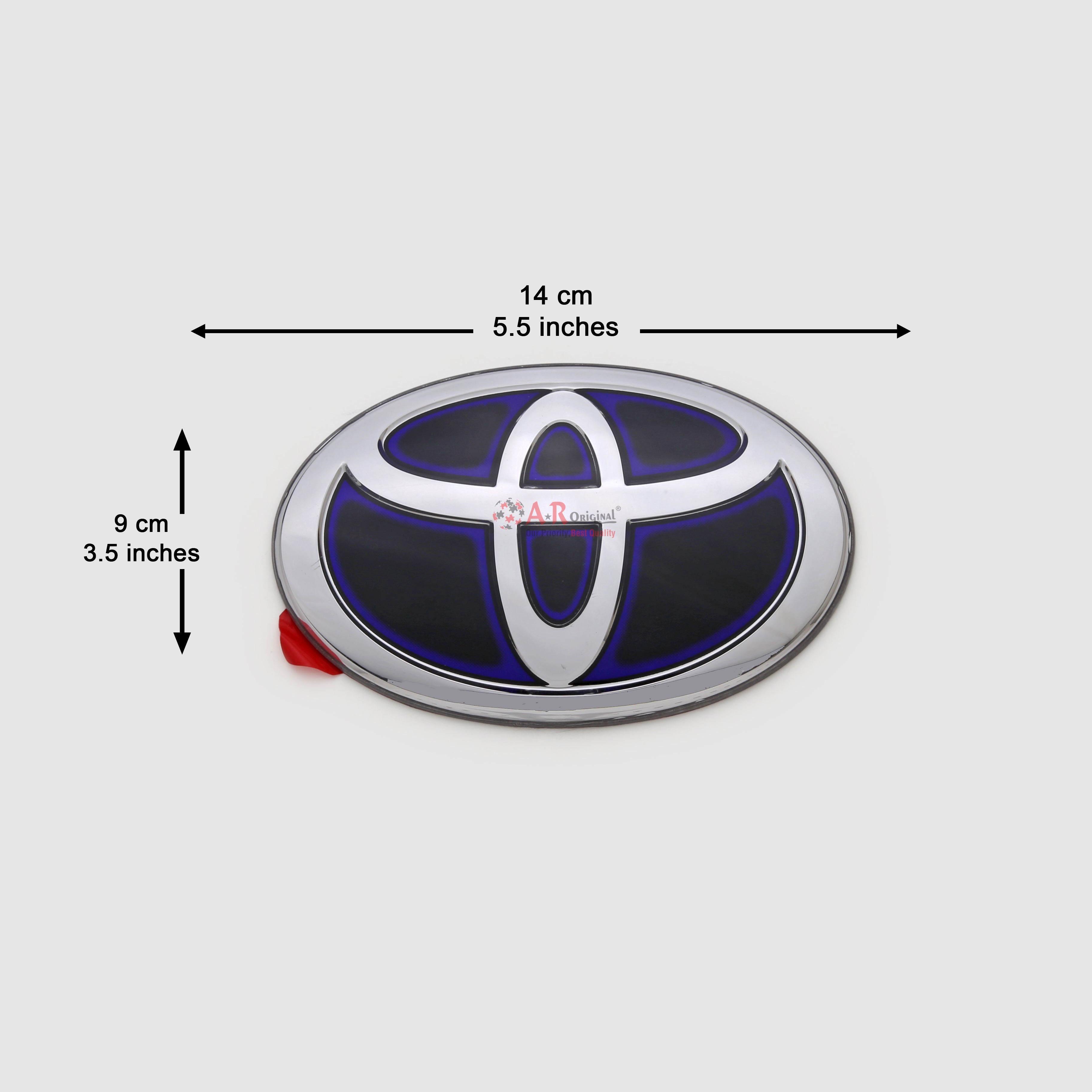 Toyota Logo 9x14cm Mugen Style Blue Silver Glass IP Badge