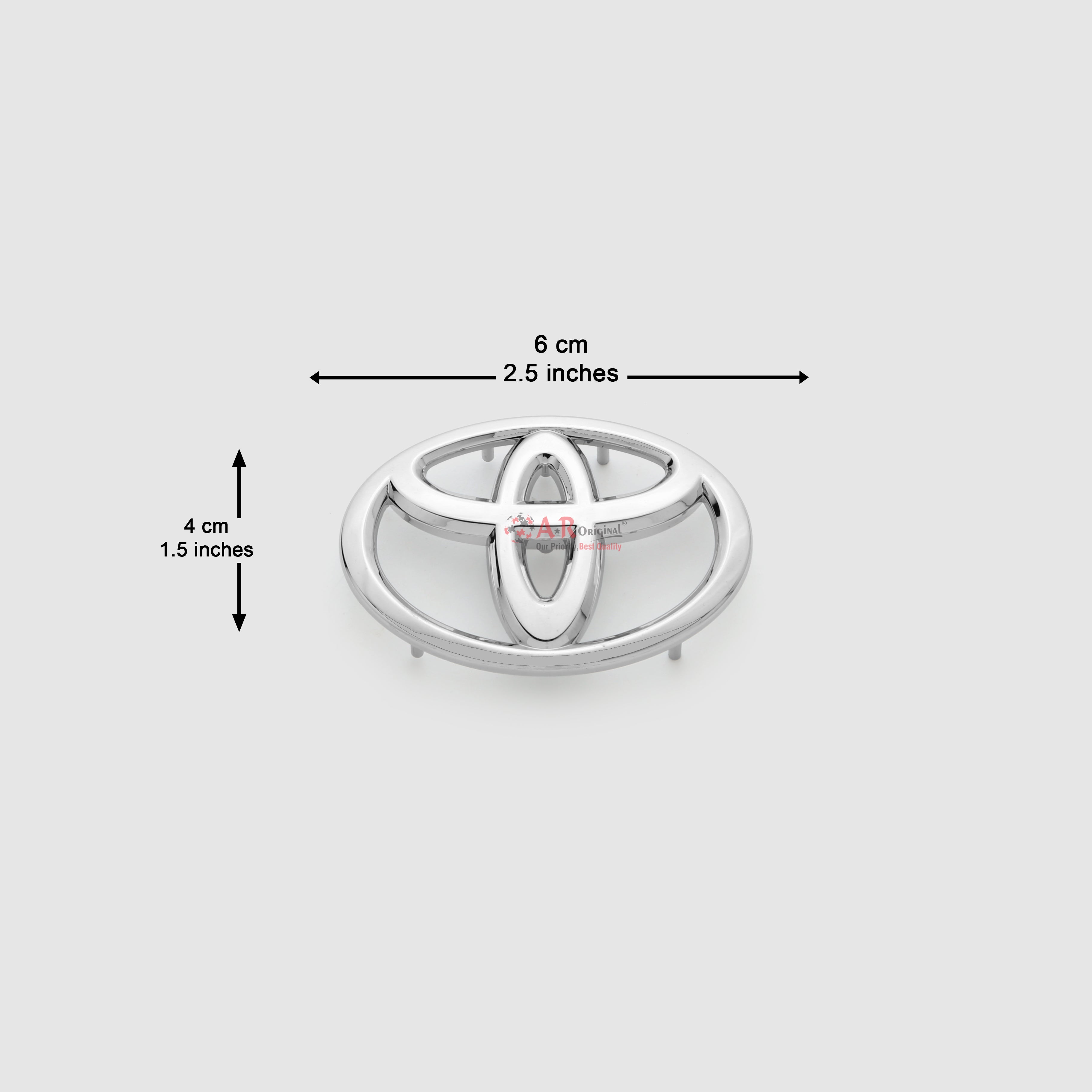 Toyota Logo Soft Glue Steering Size 4x6cm Chrome IP Badge