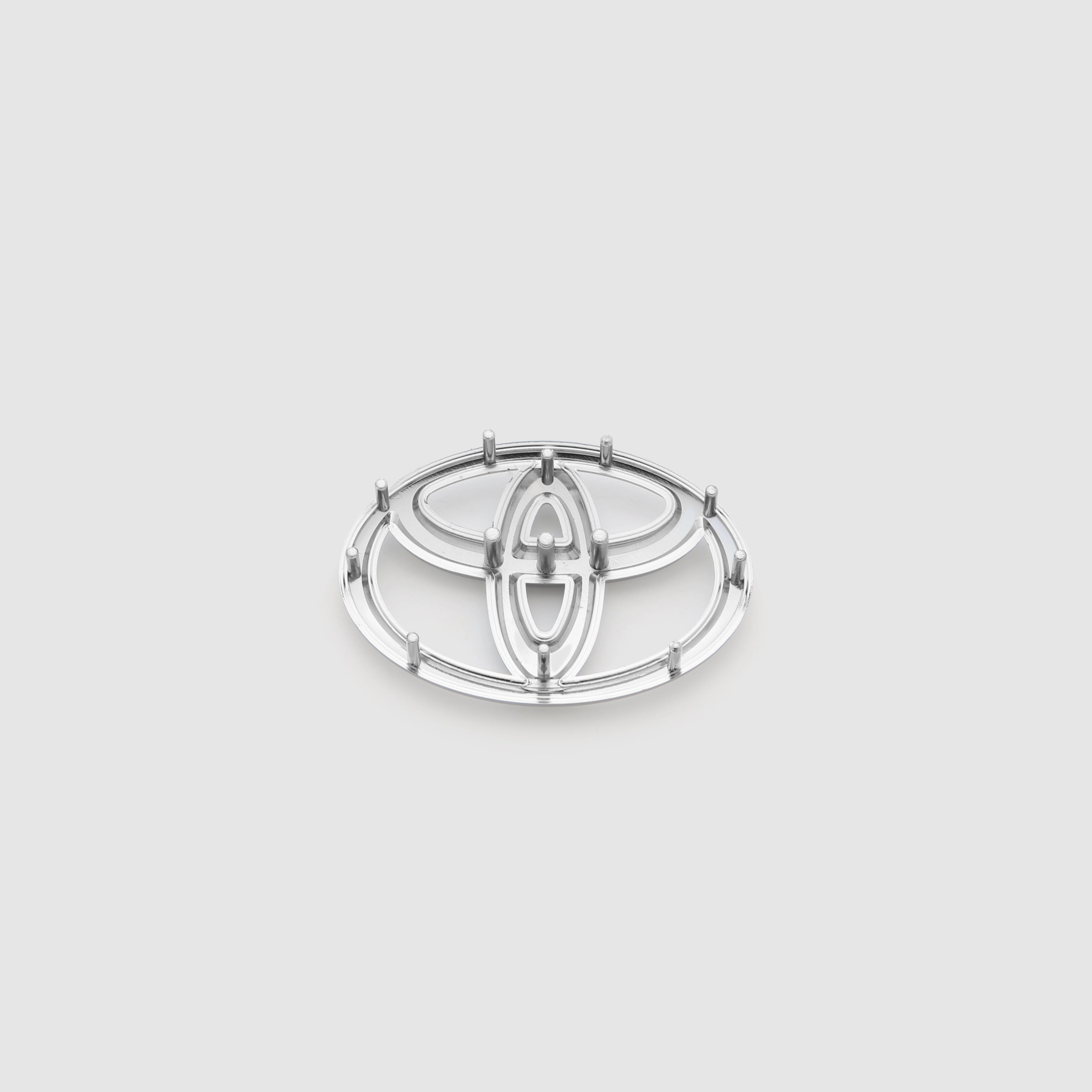 Toyota Logo Soft Glue Steering Size 4x6cm Chrome IP Badge