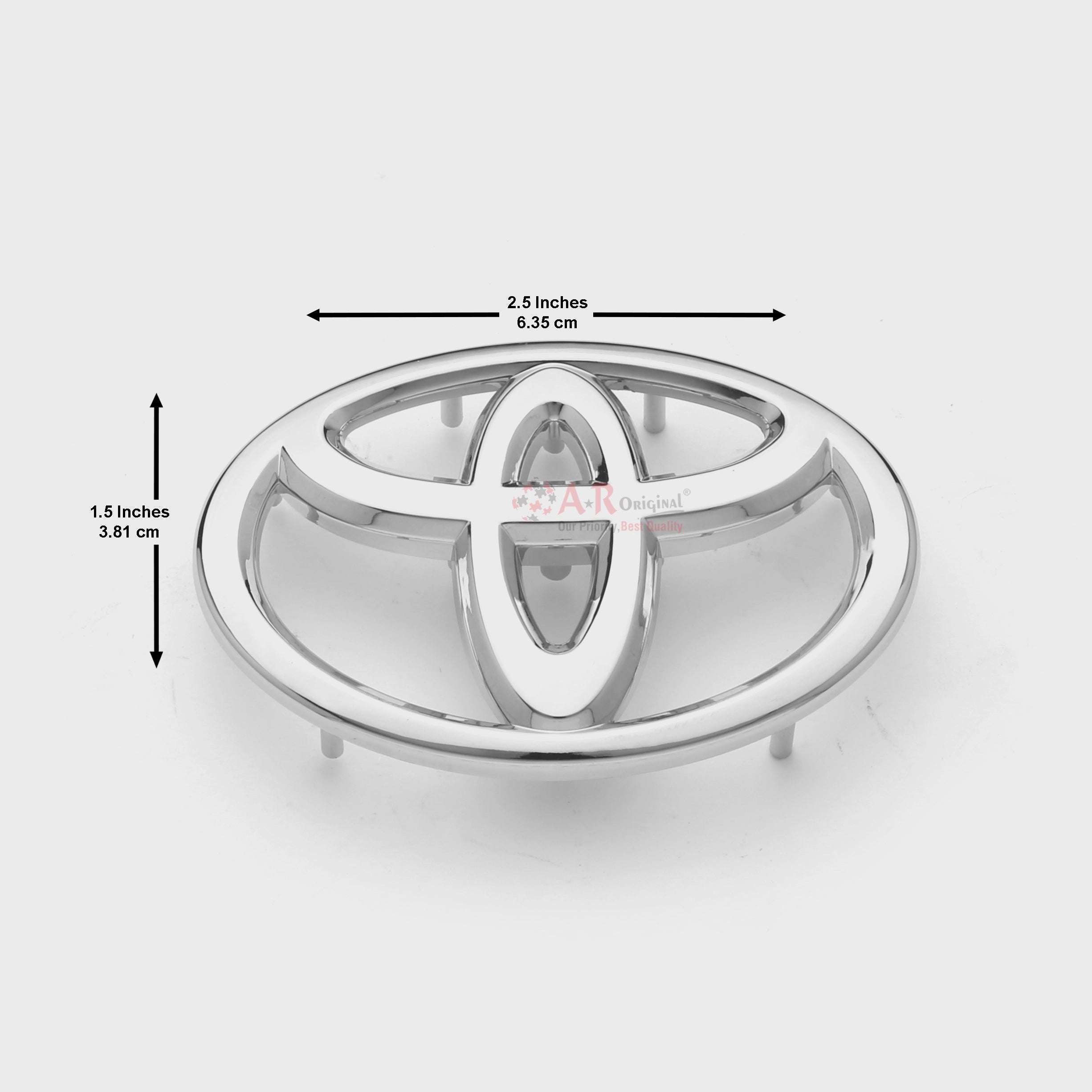Toyota Logo Steering Size 1.5x2.5inch-4x6.5cm Big Long Pin Chrome ABS IP Badge