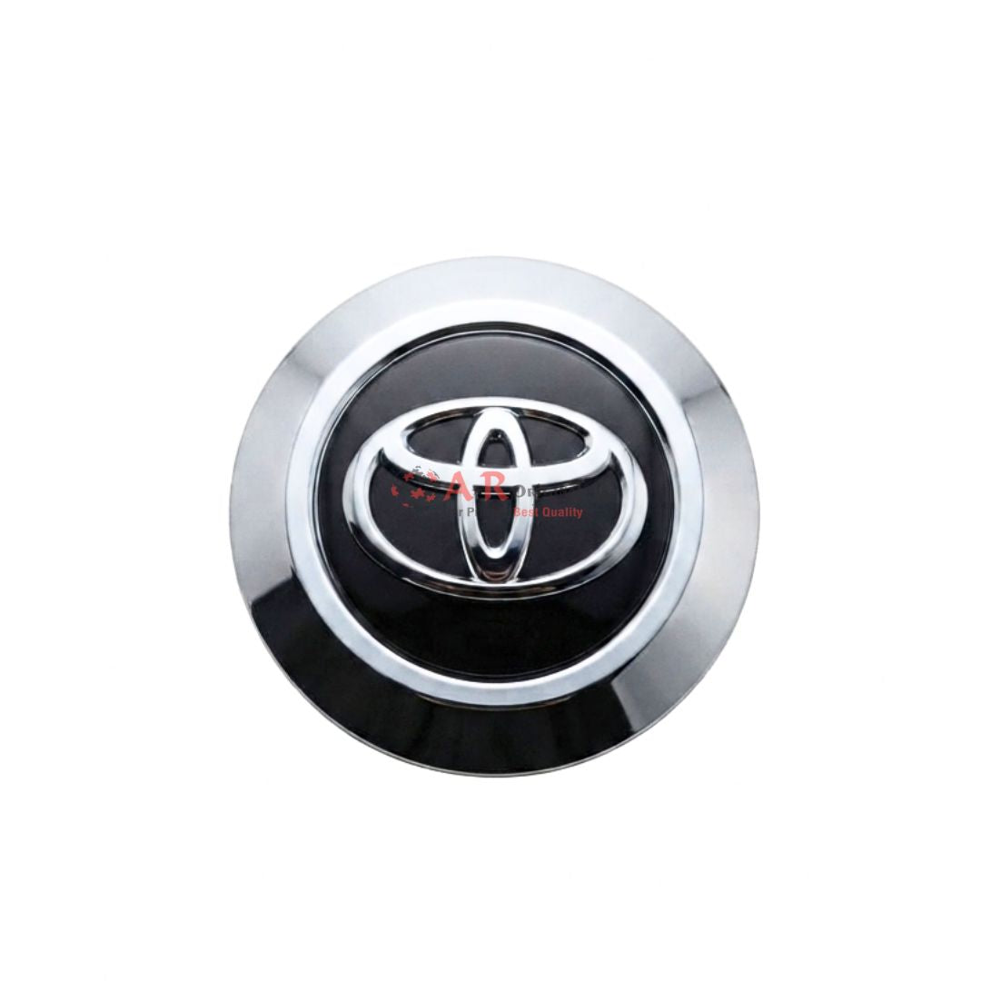 Toyota Wheel Cap Logo Black & Silver 4Pcs Set 9cm Chrome IP Badge