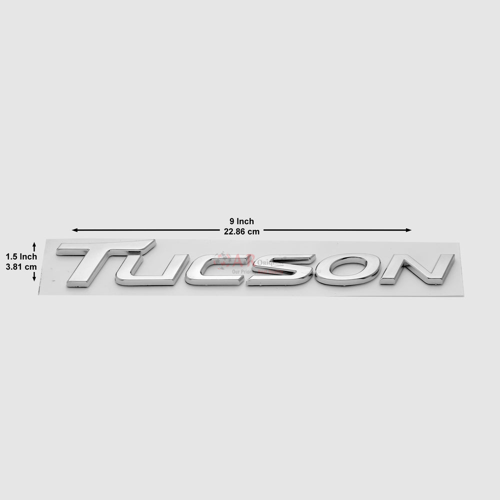 Tucson Emblem Big 1.5x9inch-3.75x23cmChrome IP Badge