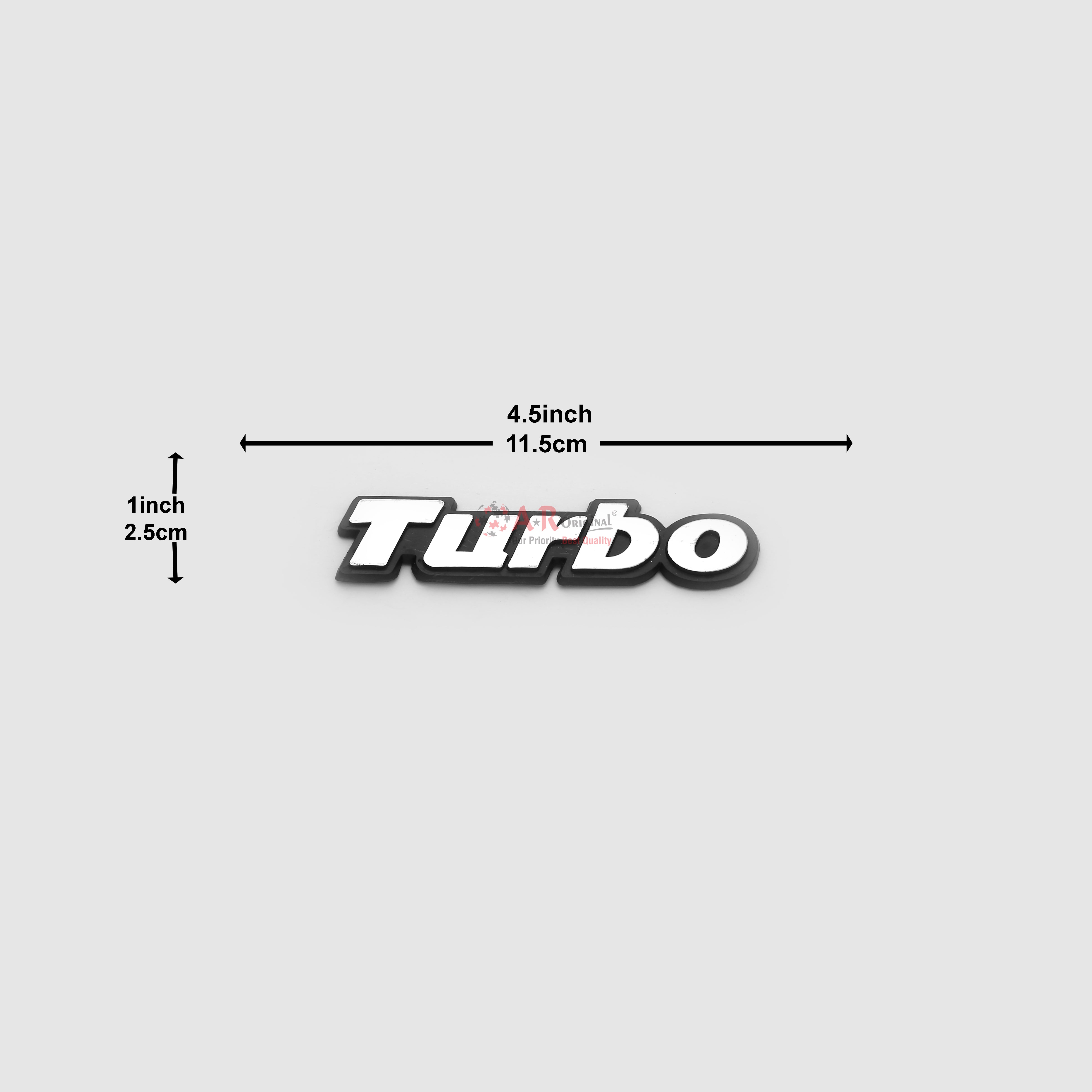 Turbo Black Emblem 1x4.5inch-2.5x11cm Black LC Badge