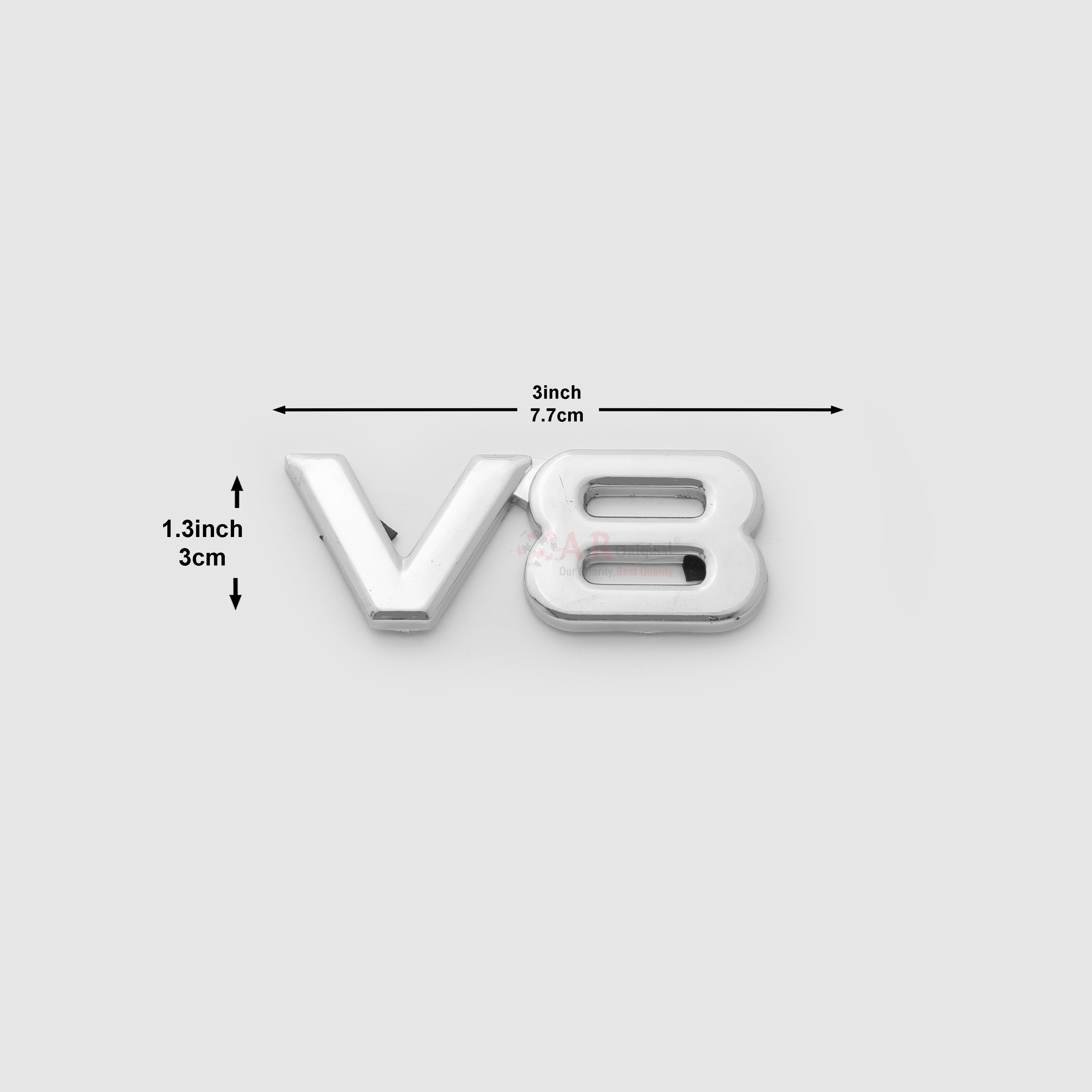 V8 Emblem 1x3inch-2.5x7.5cm Medium Join Chrome IP Badge