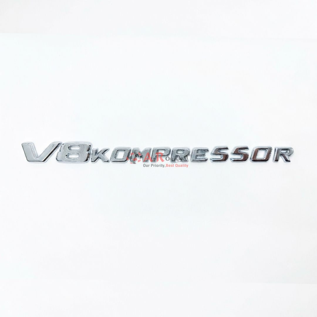 V8 KOMPRESSOR Emblem 1.8x24.2cm Chrome IP Badge