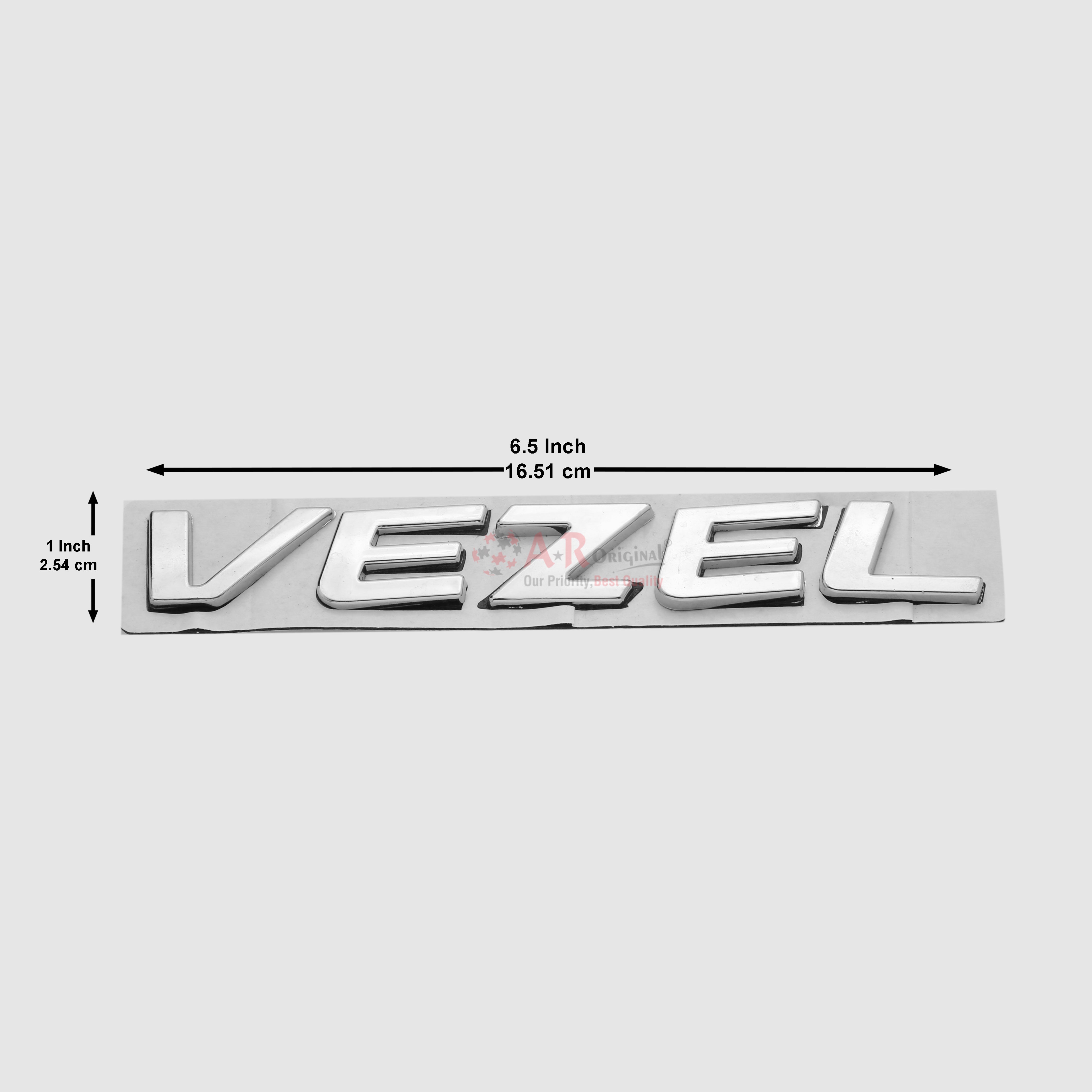 VEZEL Emblem 1x7inch-2.5x17cm Chrome LC Badge