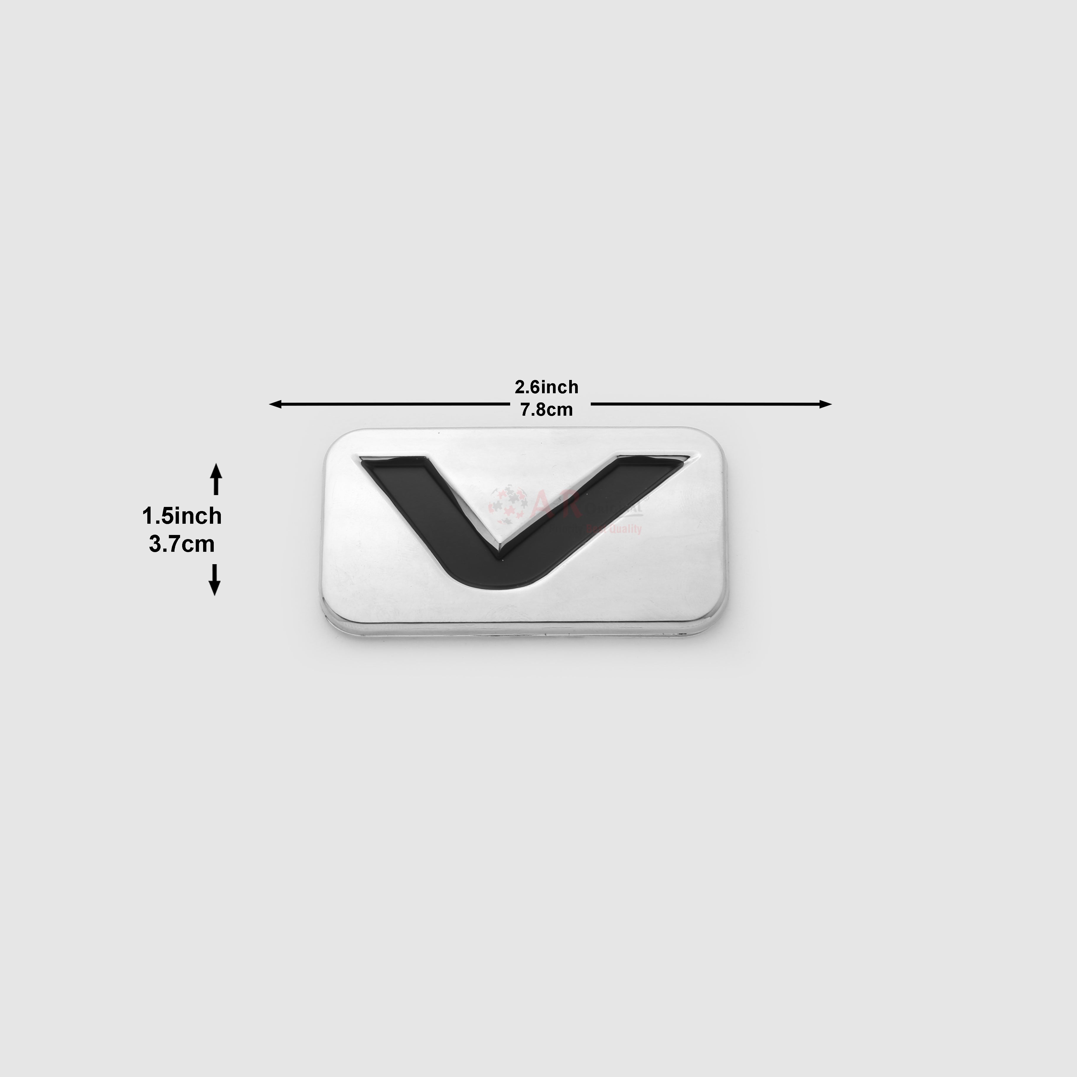 V Emblem 1.5x2.5inch-3.5x6.5cm Vigo Chrome LC Badge