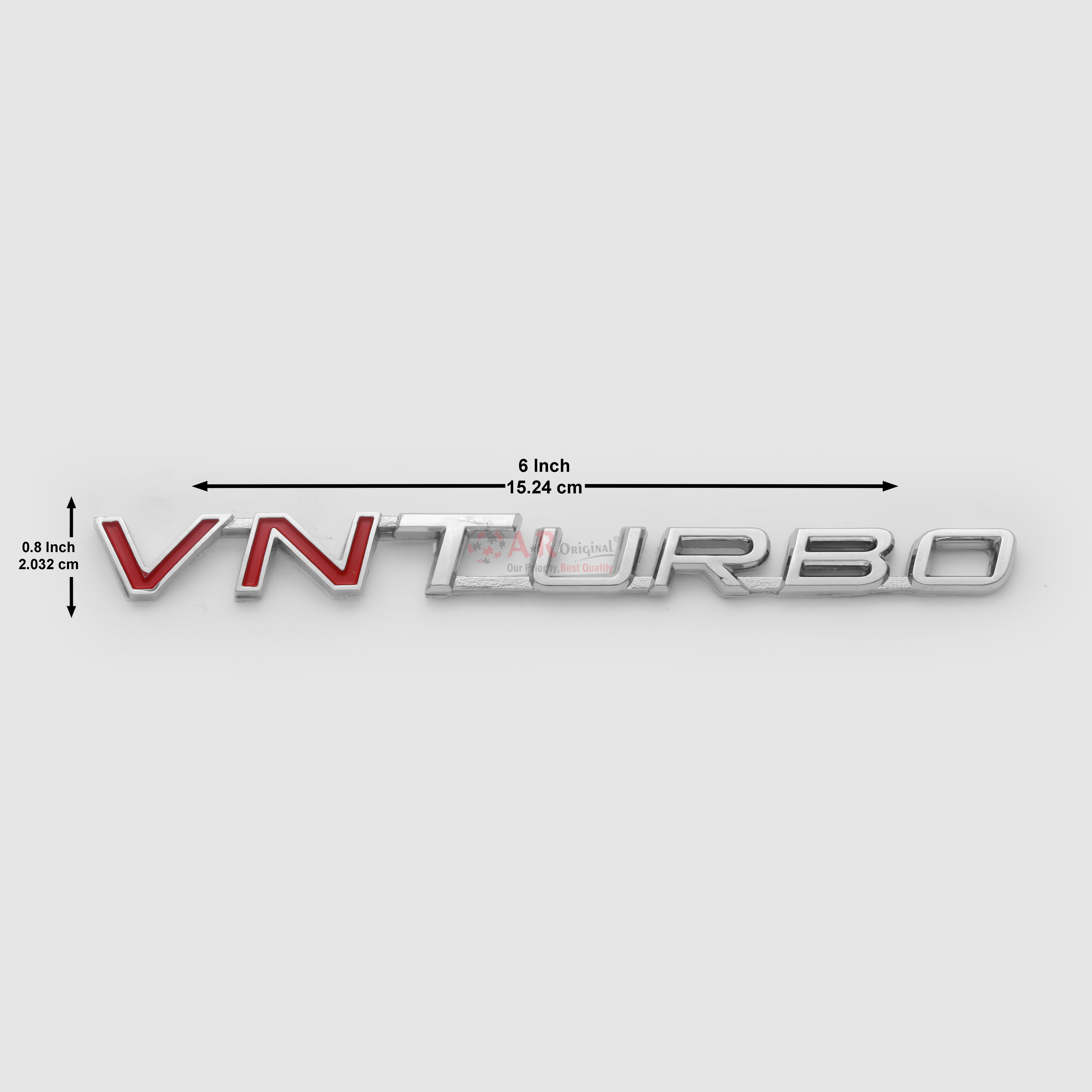 VNTurbo Emblem 0.8x6inch-2x15cm Chrome IP Badge
