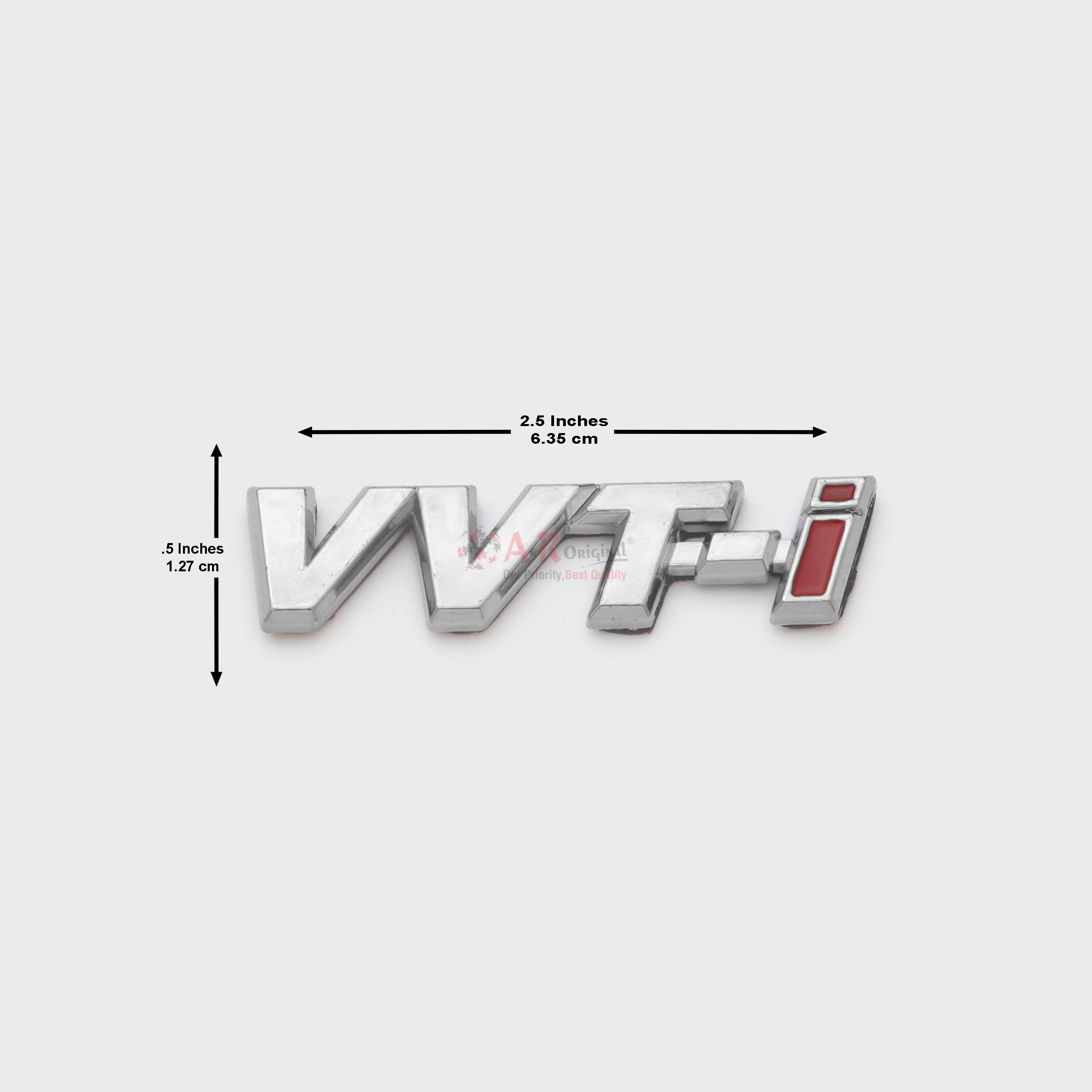 VVTi Emblem 0.5x2.5inch-1.5x7cm Medium Chrome LC Badge