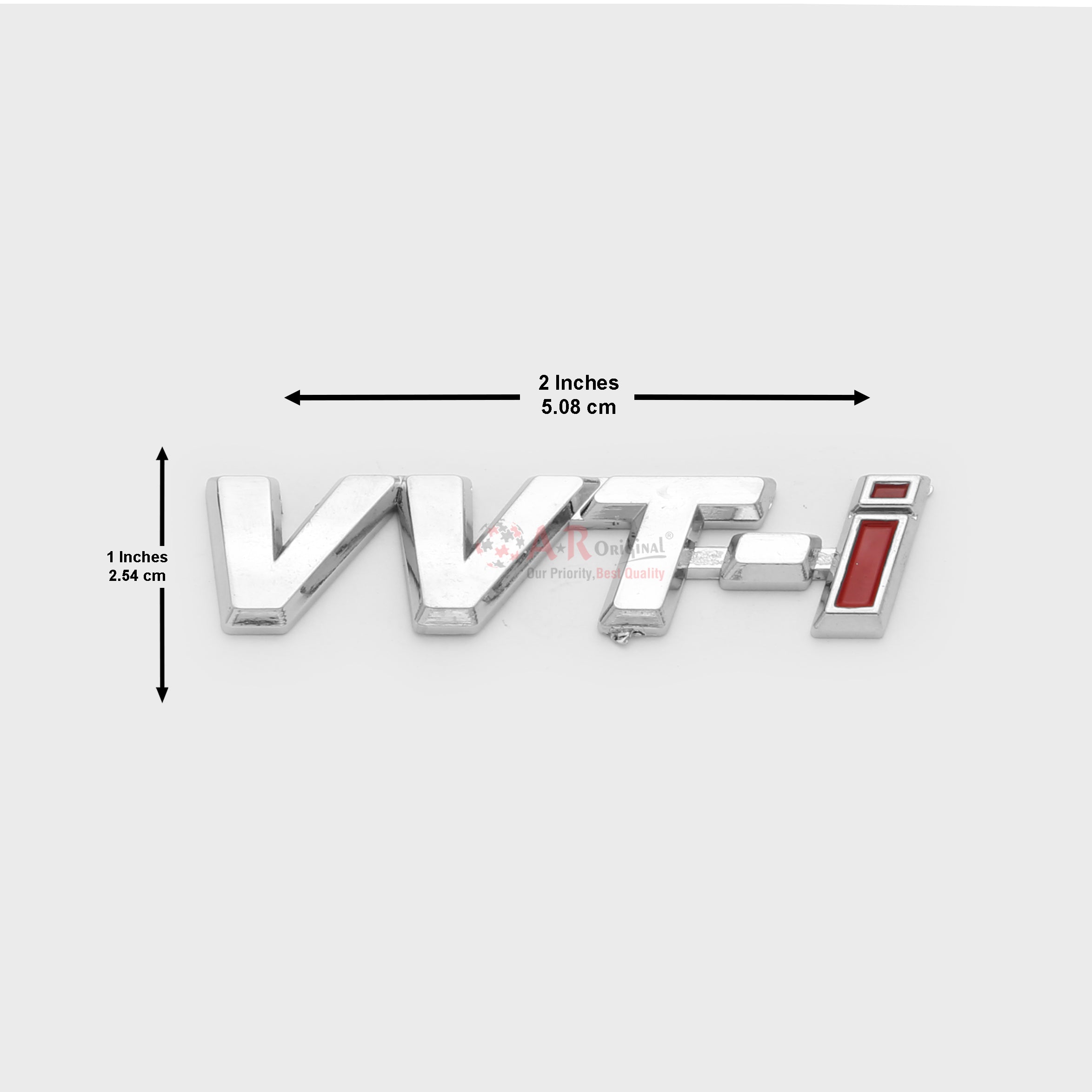 VVTi Emblem 0.5x2inch-1.25x5cm Small Red Chrome IP Badge