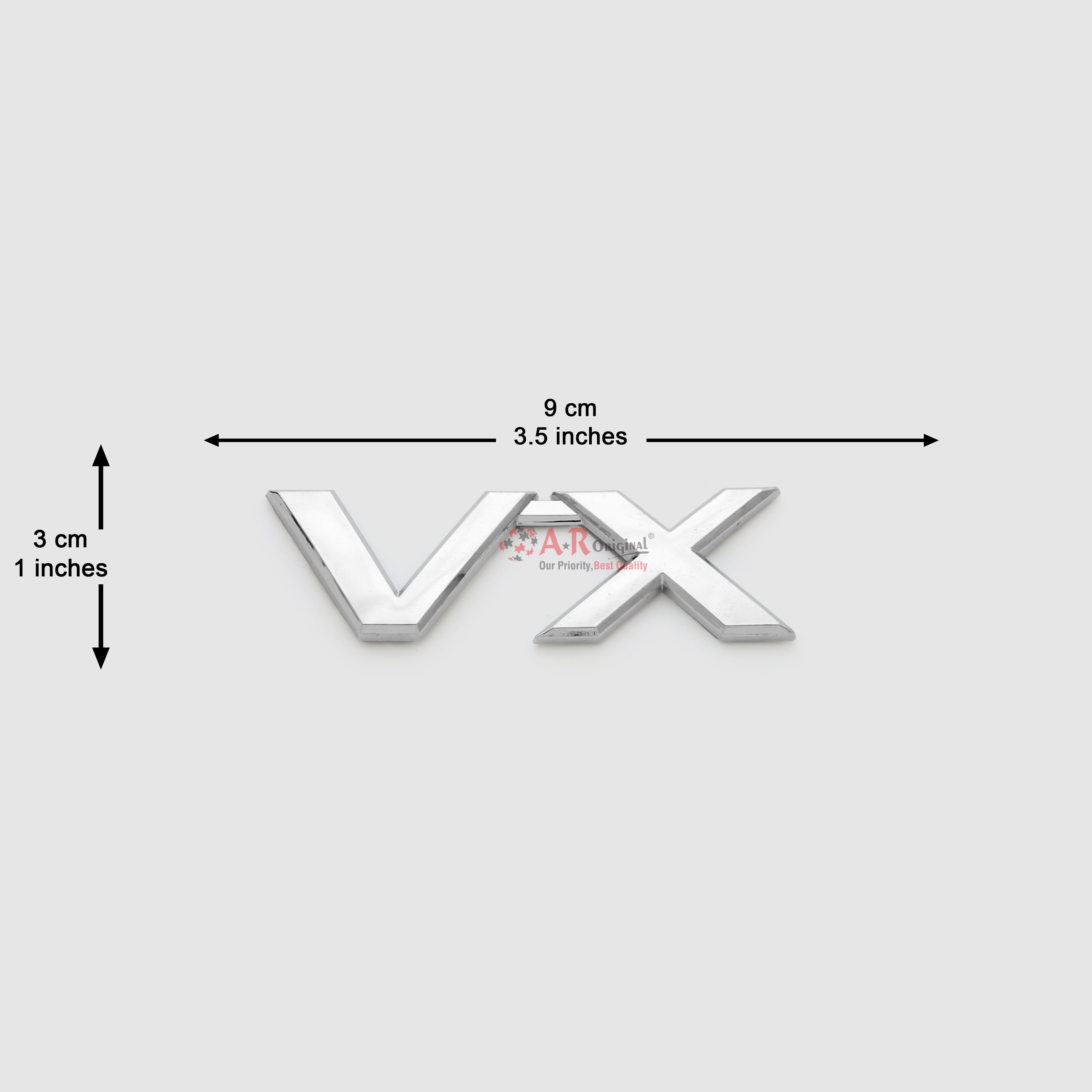 VX Emblem Wide 3x9cm Chrome IP Badge