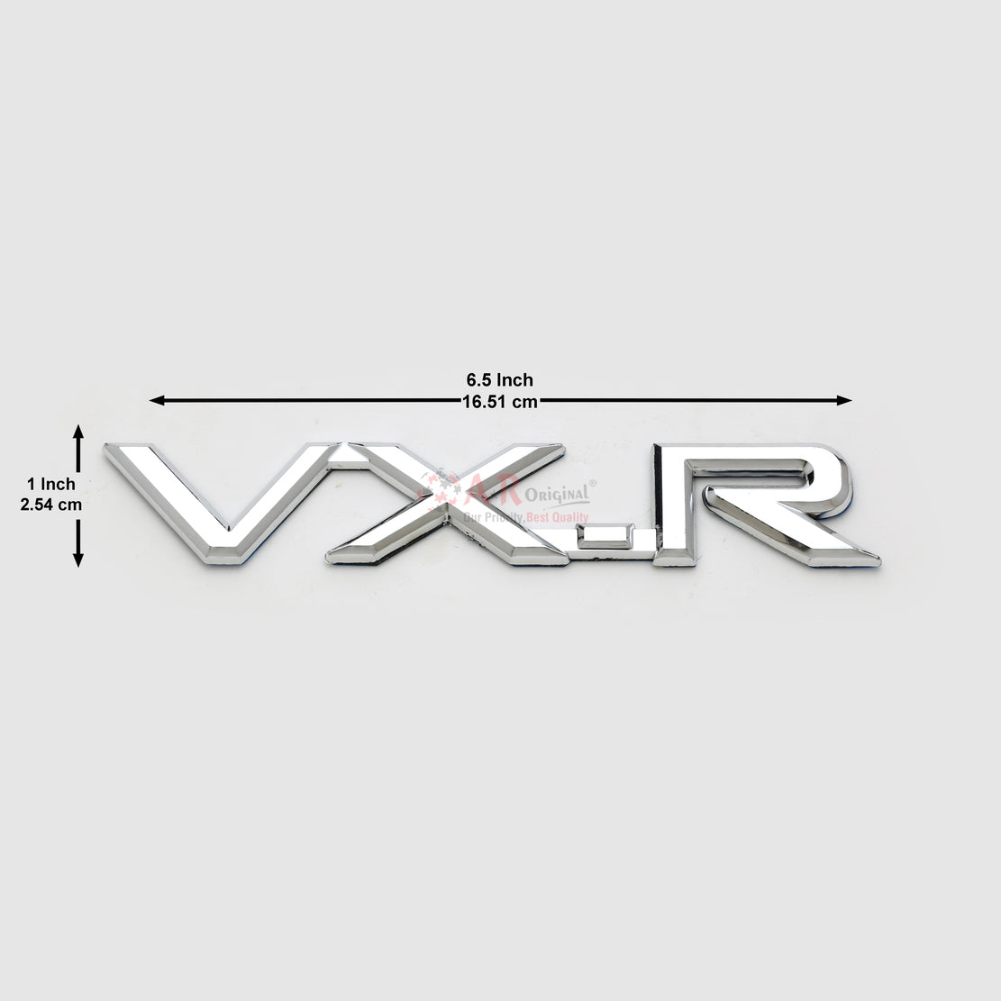 VXR Emblem 1x6.5inch-2.5x16cm Thin Chrome IP Badge