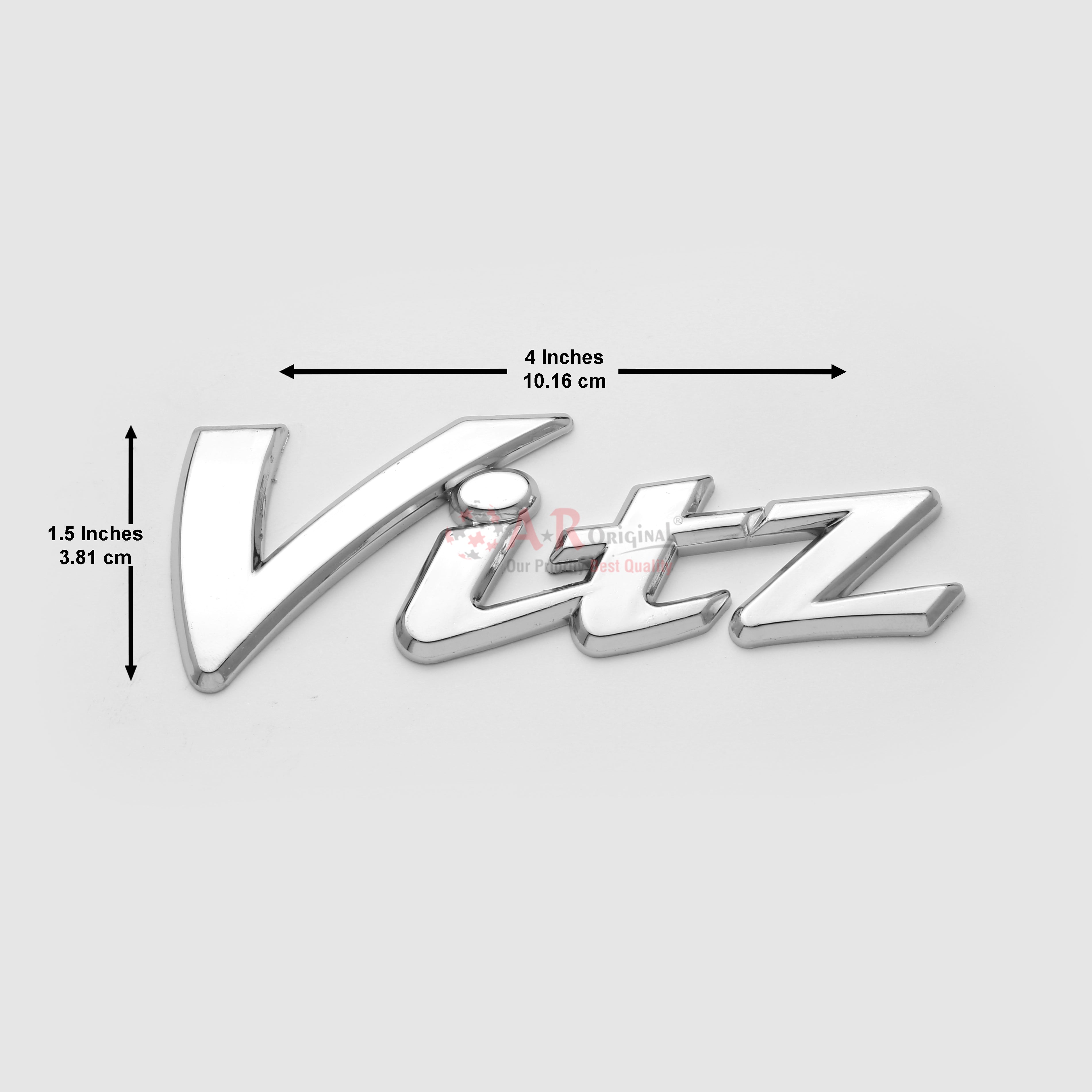 Vitz Emblem 2x4inch-3.5x10.5cm Big Chrome LC Badge