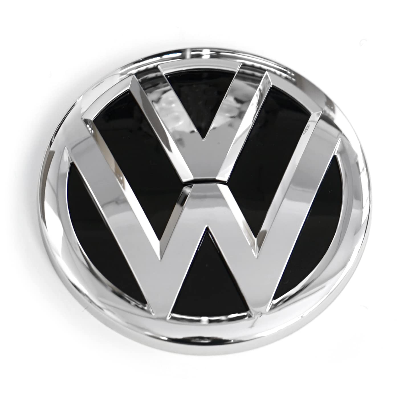 Wolkswagen Logo  Chrome Big Black Base IP Badge