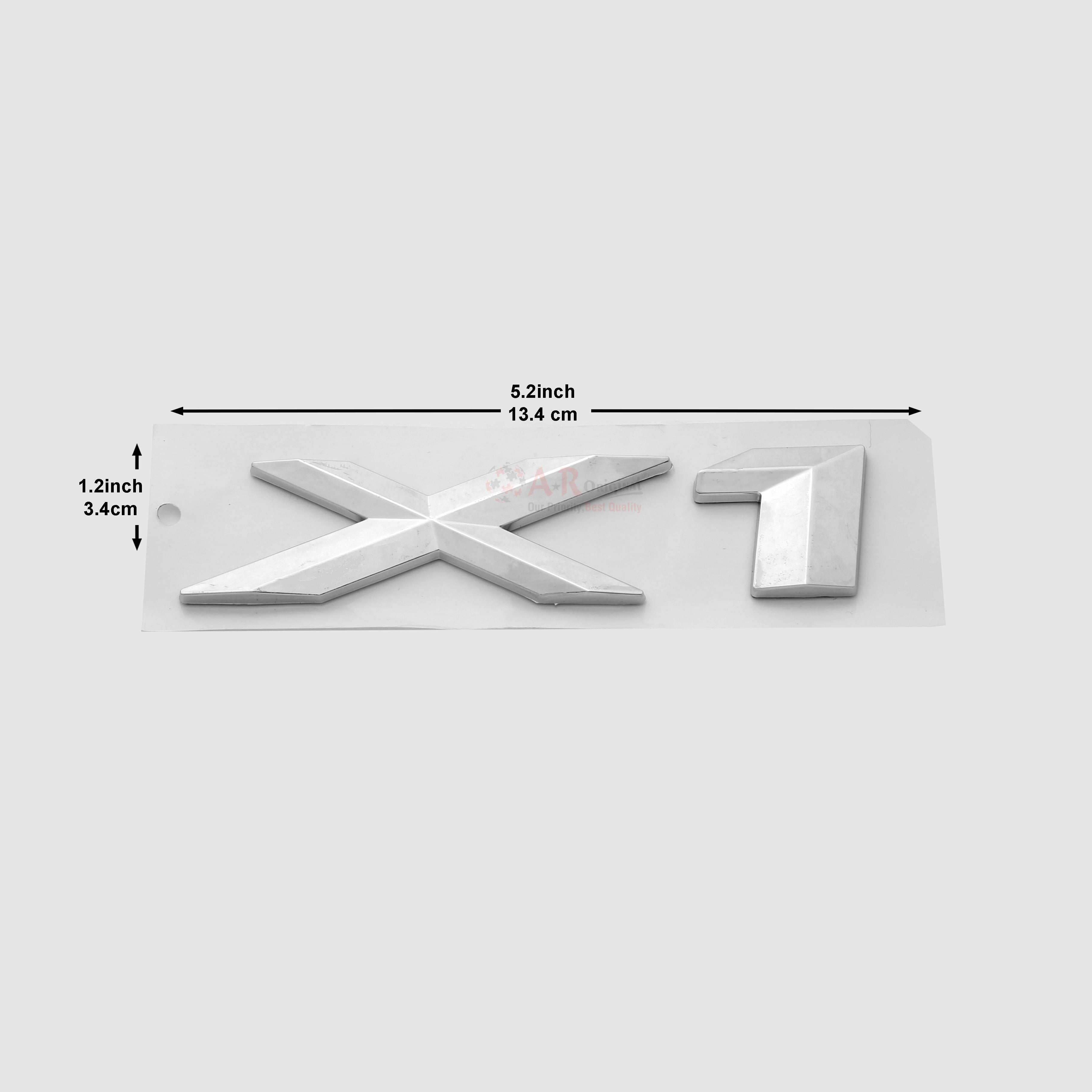 X1 Emblem BMW 1.25x5inch-3.5x13cm Chrome IP Badge