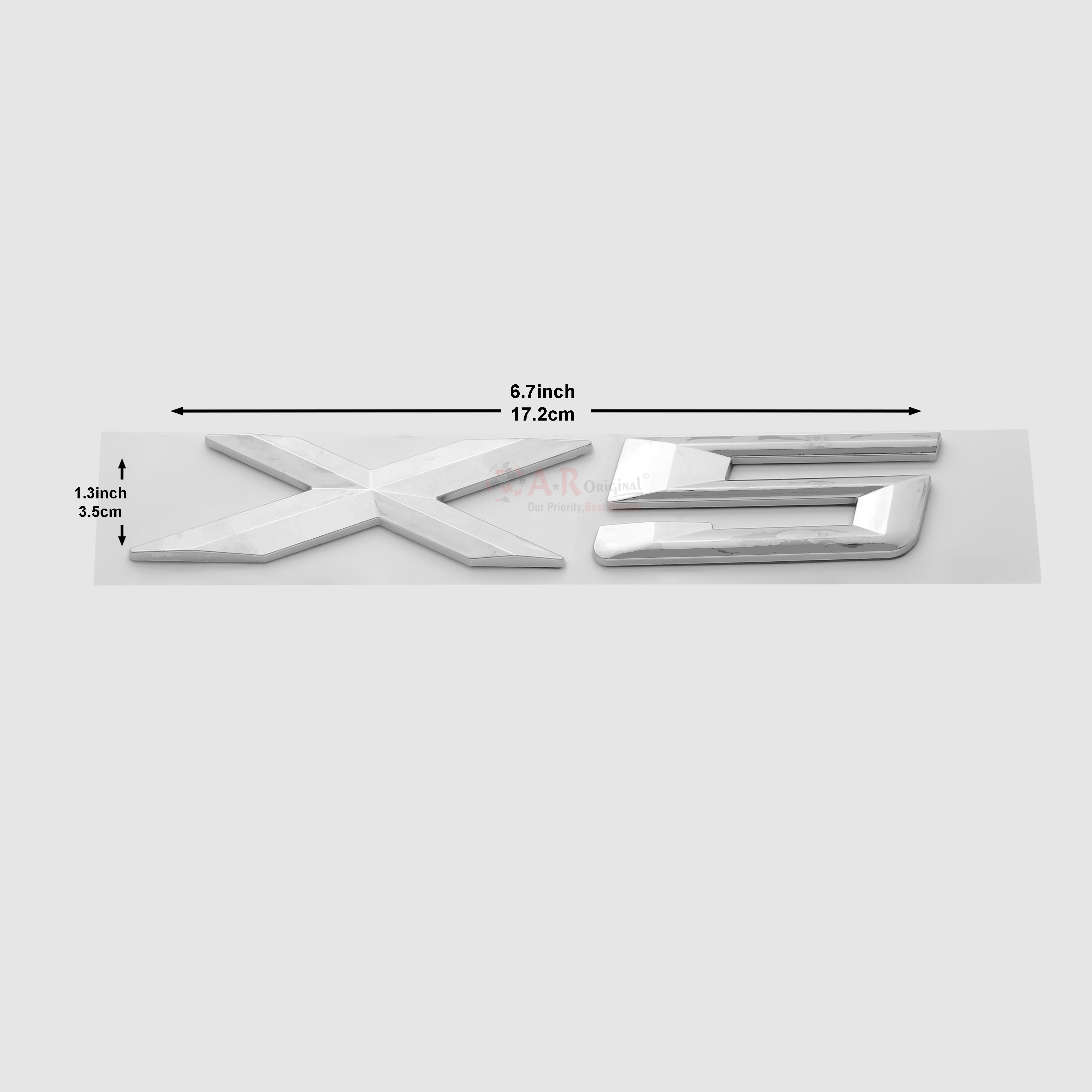 X5 Emblem BMW 1.25x6.5inch-3.5x17cm Chrome IP Badge