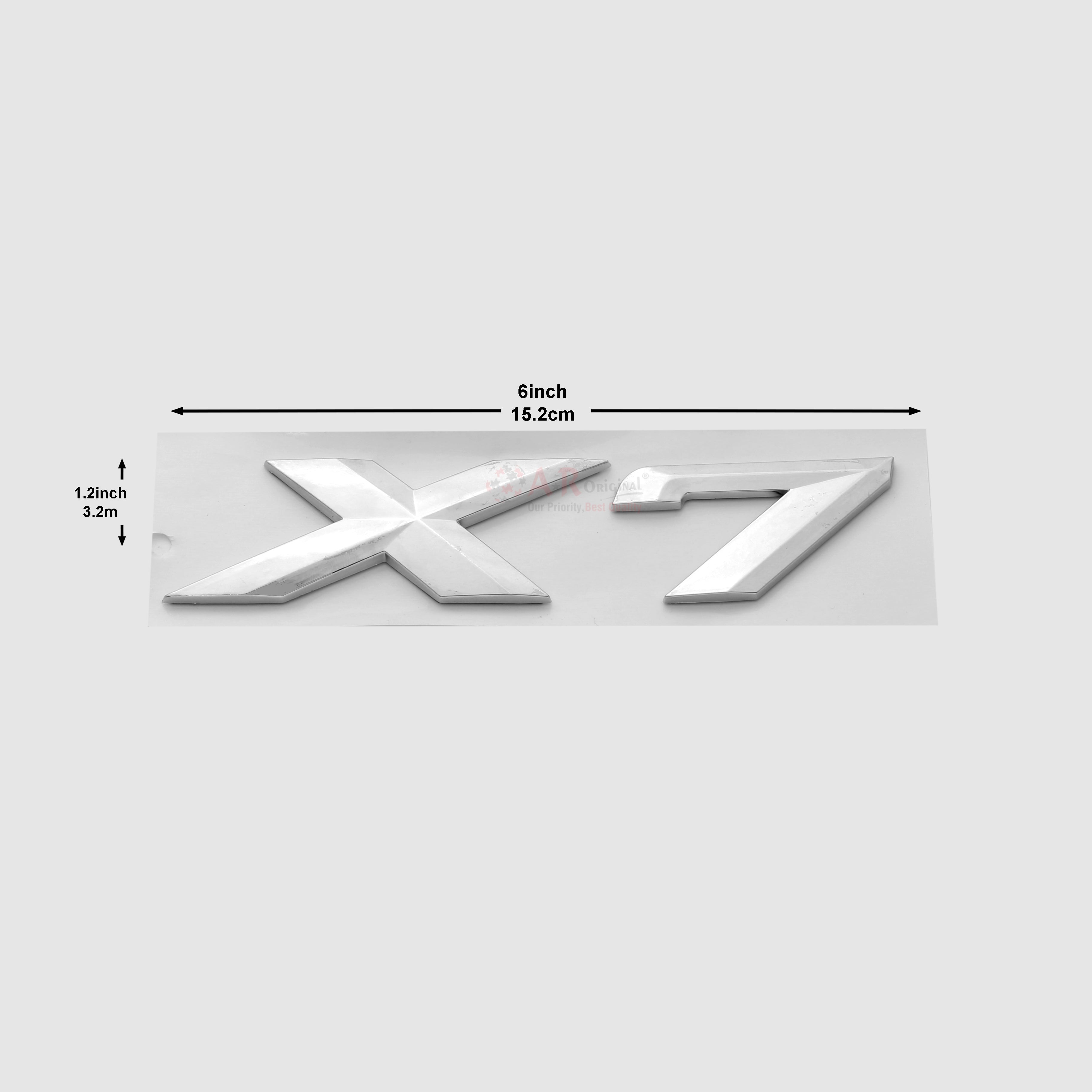 X7 Emblem BMW 1.25x6inch-3x15cm Chrome IP Badge