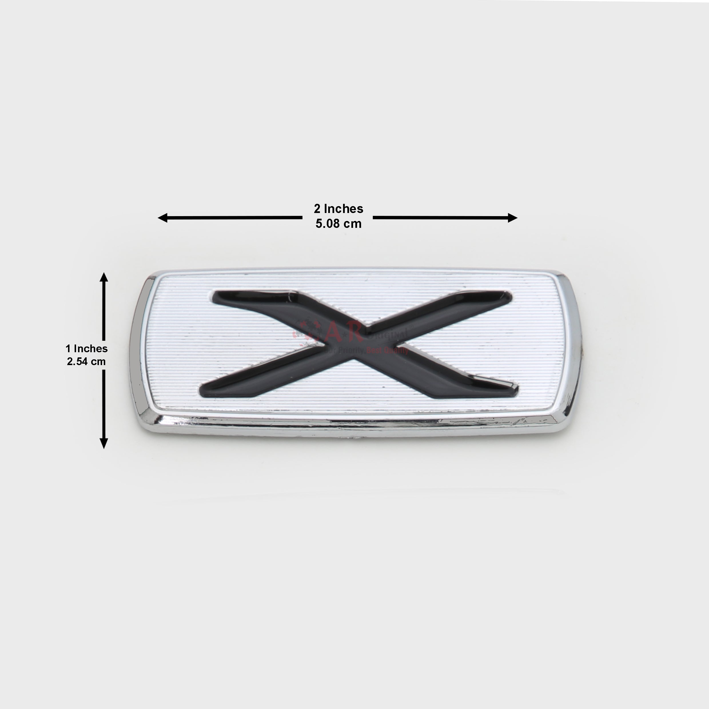 X Emblem 1x2inch-2.5x6cm Corolla Black Chrome LC Badge