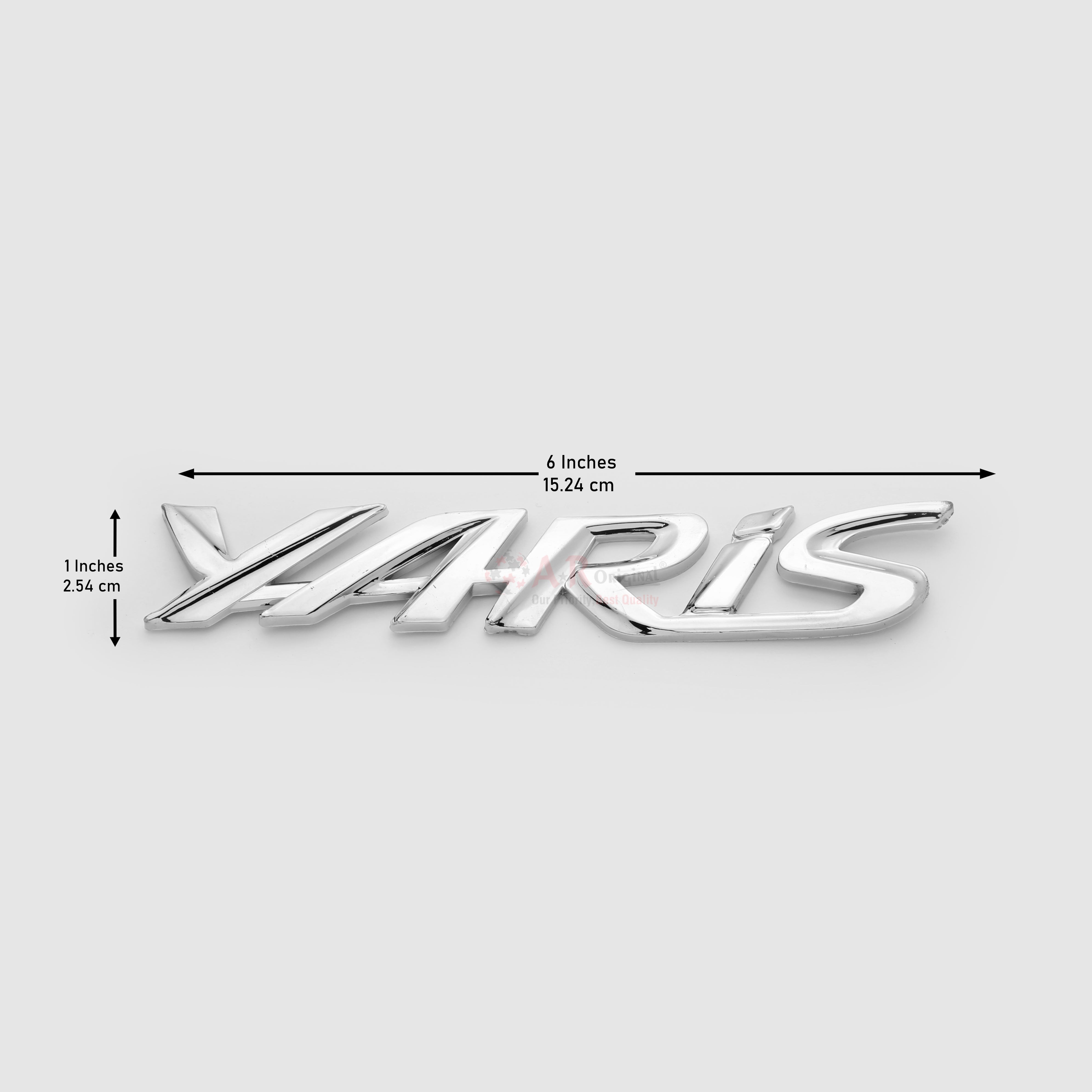Yaris Emblem 1.25x6inch-2.5x15cm Chrome LC Badge