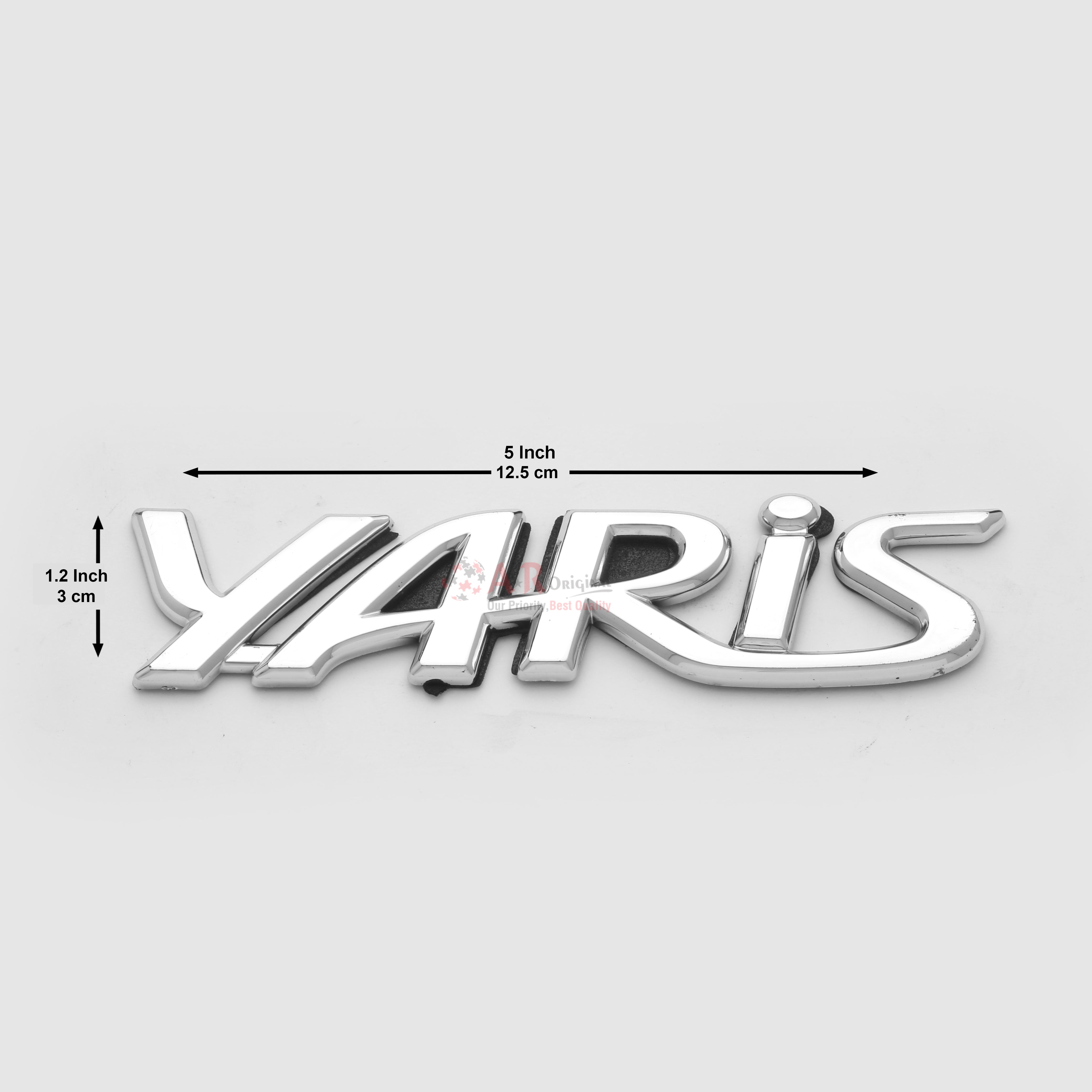 Yaris Emblem 1.5x5.1inch-3x13cm Chrome IP Badge