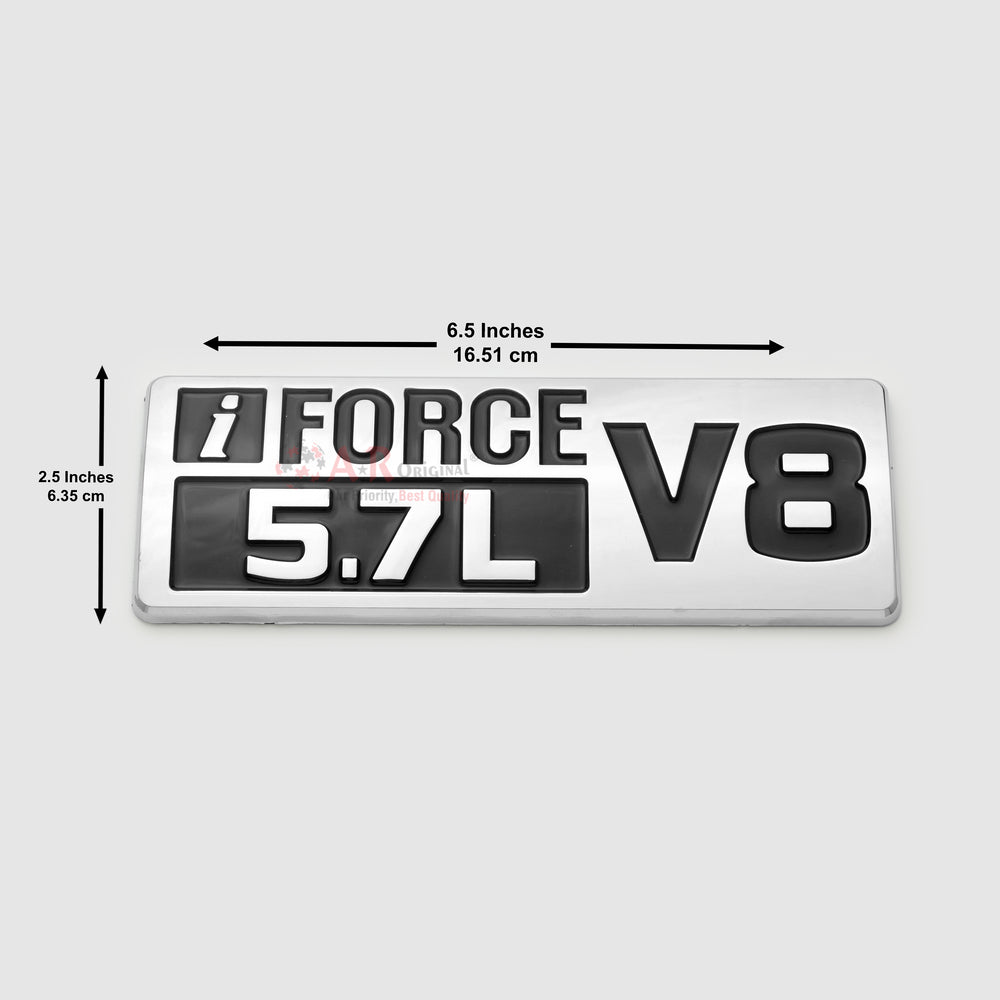 iForceV8 5.7L Emblem 2.5x6.5inch-6x16.5cm Tundra Chrome IP Badge
