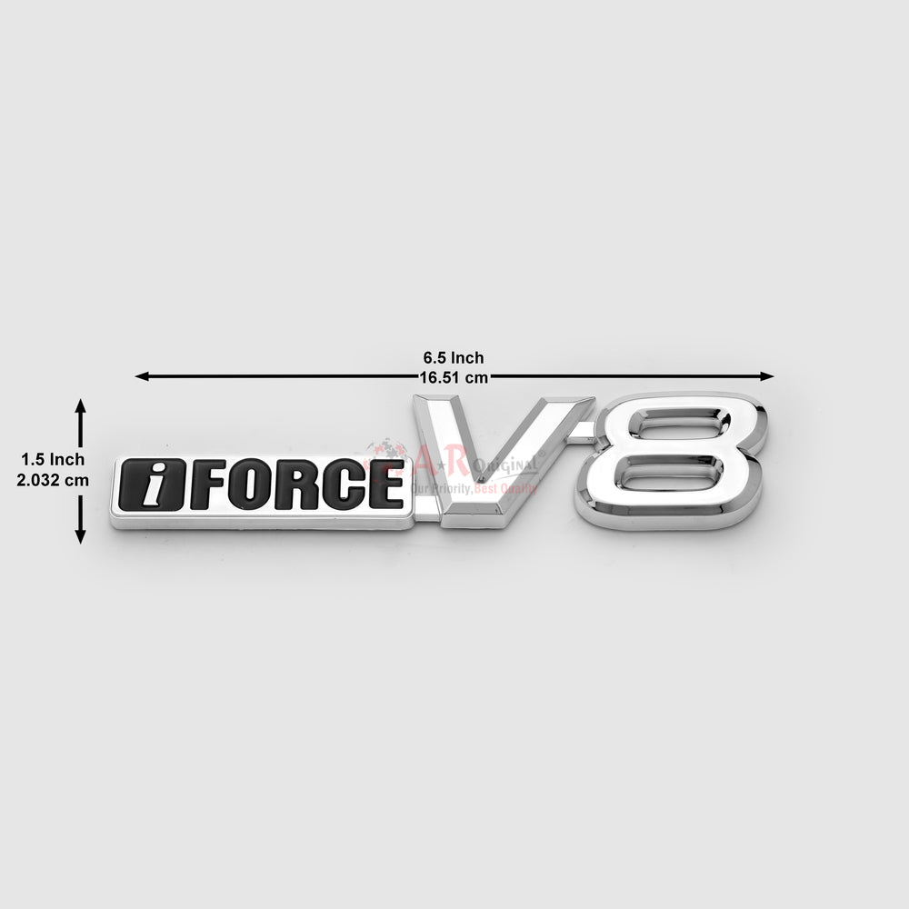 iForceV8 Emblem 1.5x6.5inch-2x16.5cm Chrome IP Badge
